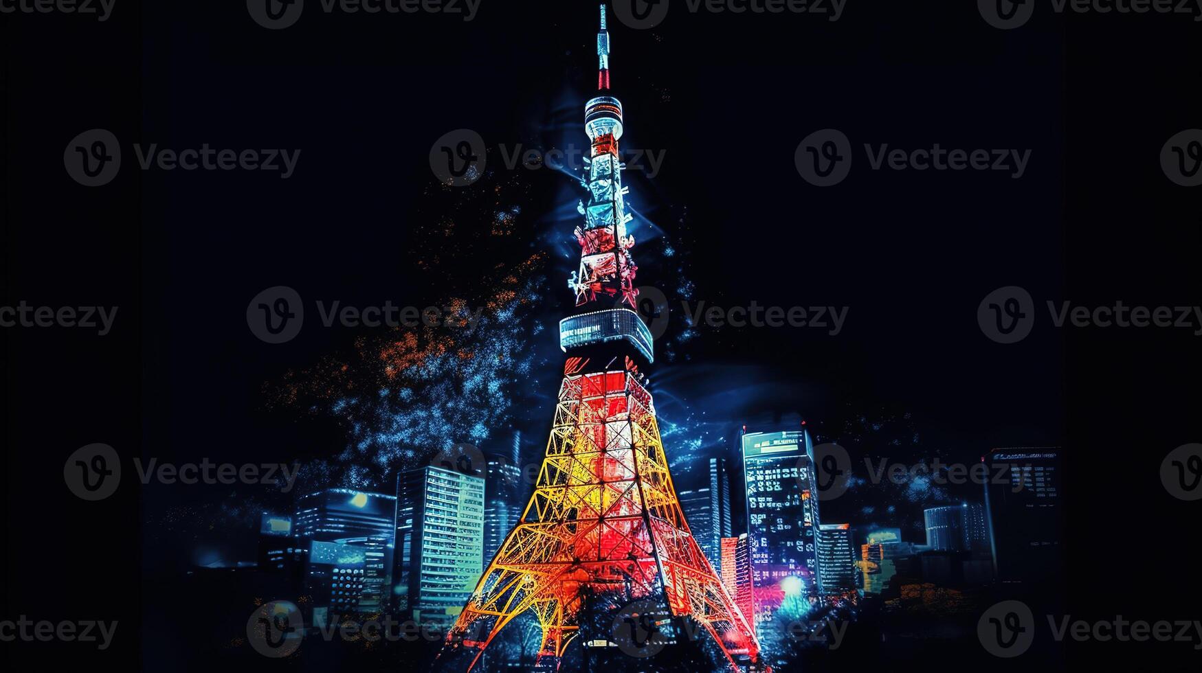 Tokyo tower, bright color. photo