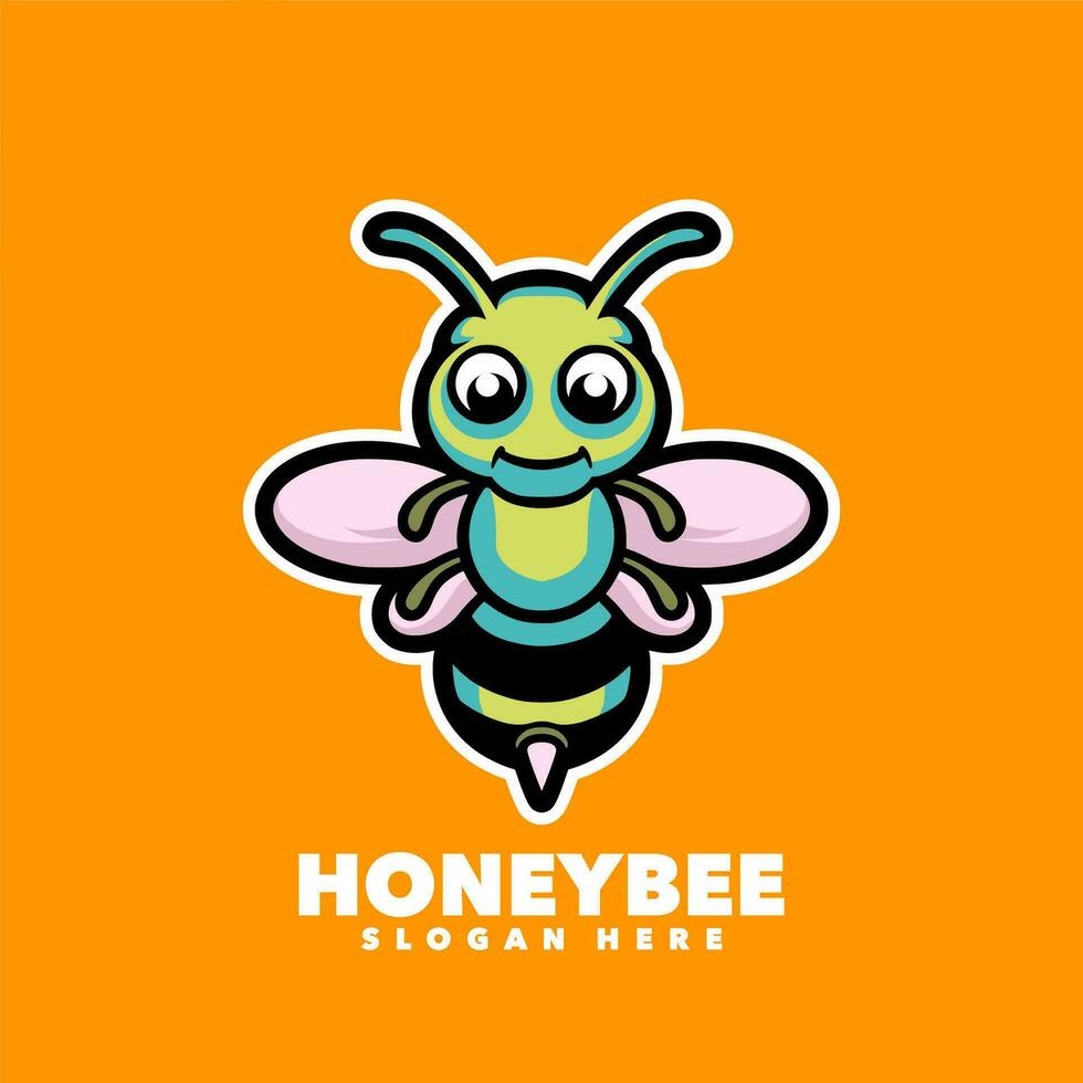 Honeybee cartoon mascot vector