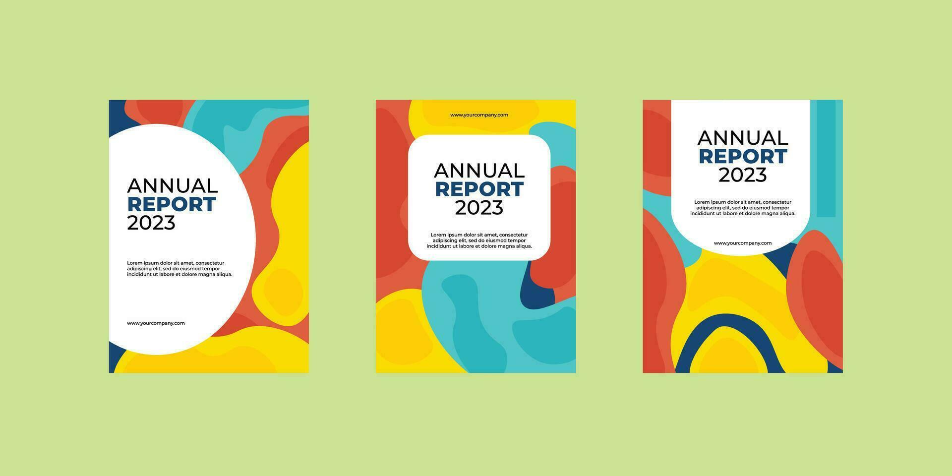 Cover Annual Report with colorful design vector