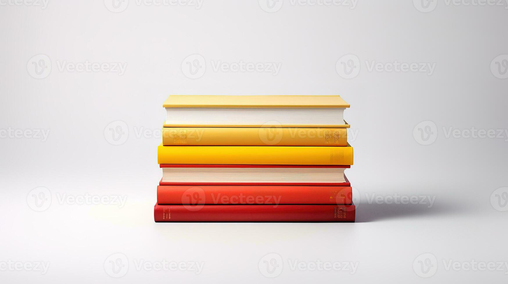 The book vertically arranged and blur open book on isolate white background. Generative Ai photo