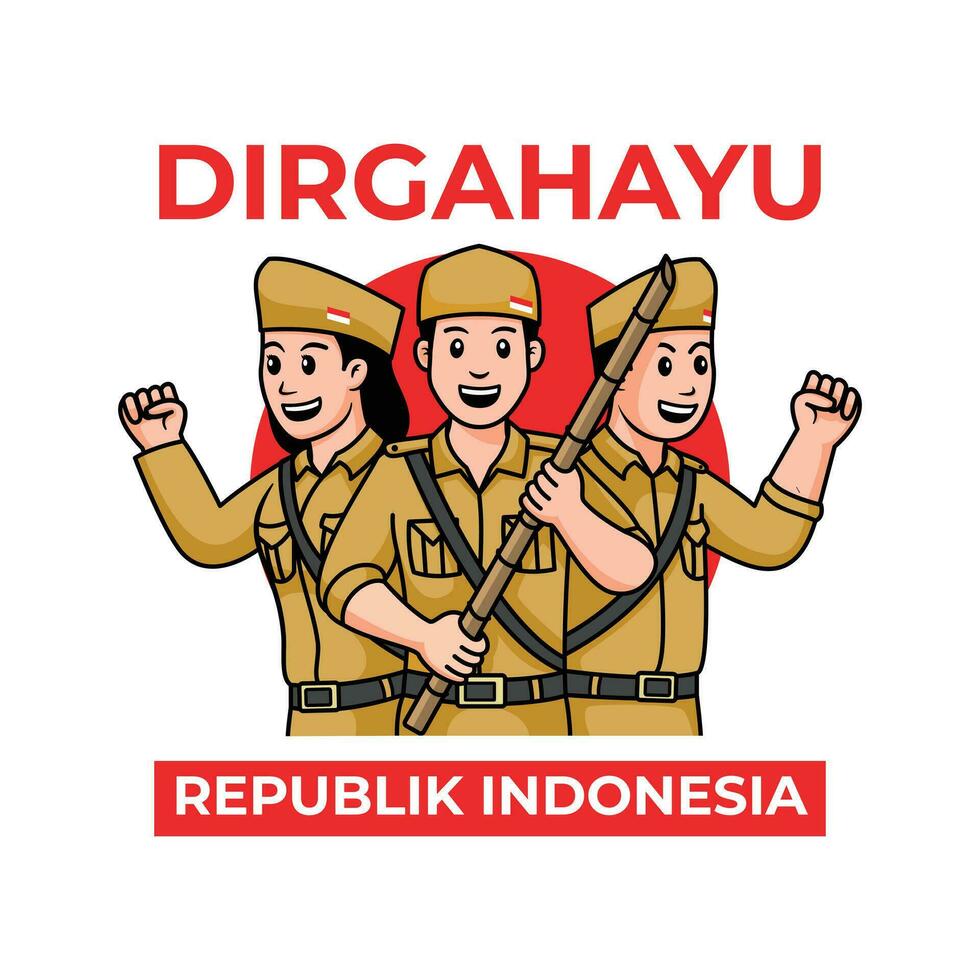 happy indonesian independence day design vector