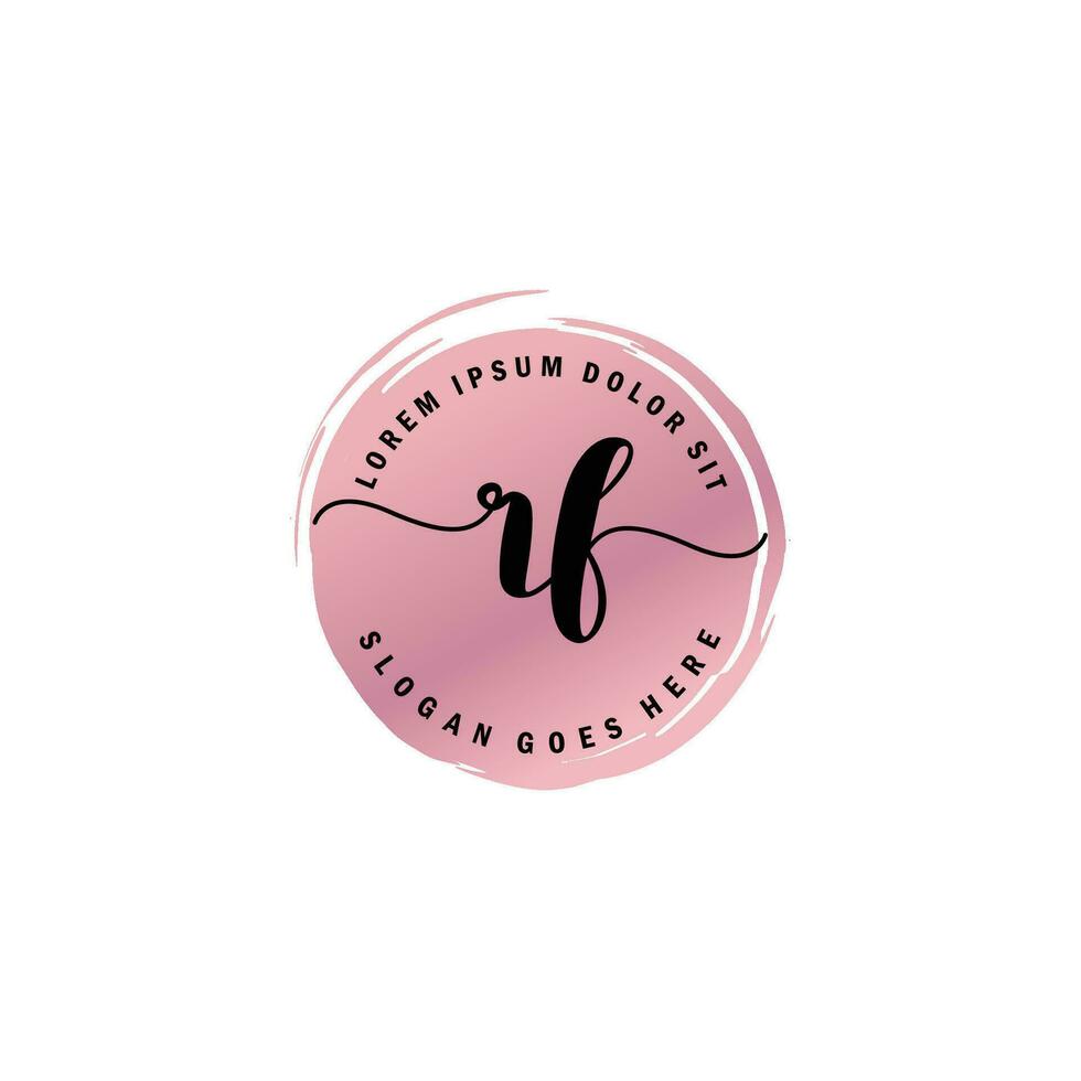 RF Initial Letter handwriting logo with circle brush template vector