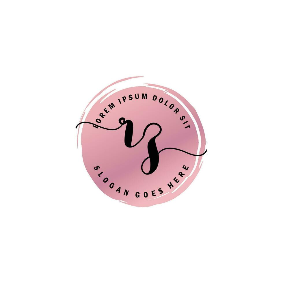 RZ Initial Letter handwriting logo with circle brush template vector
