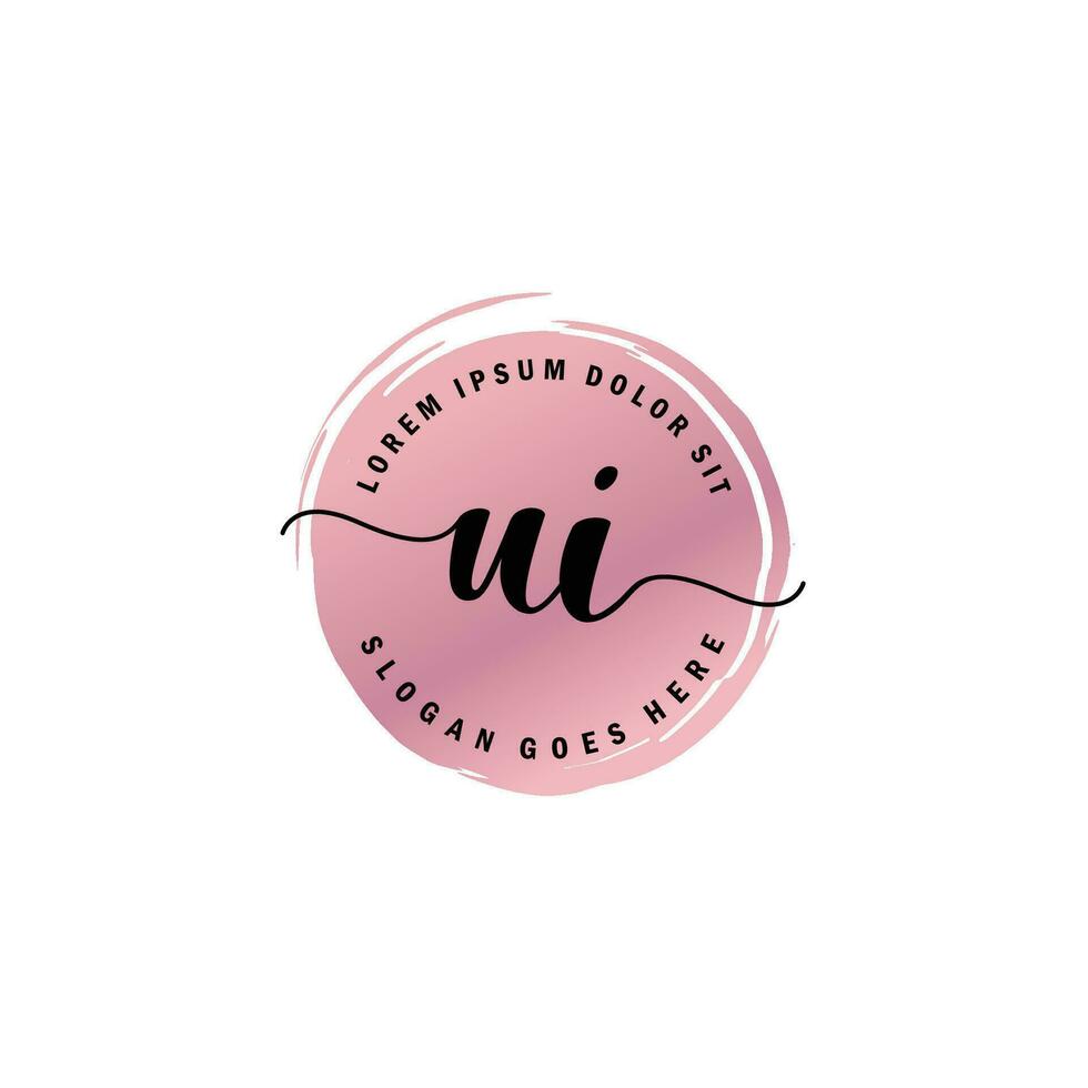 UI Initial Letter handwriting logo with circle brush template vector