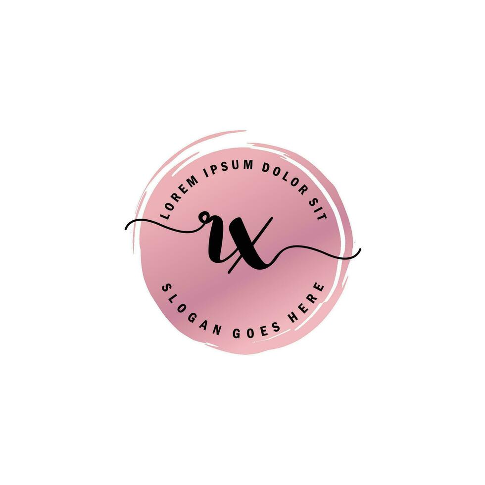 RX Initial Letter handwriting logo with circle brush template vector