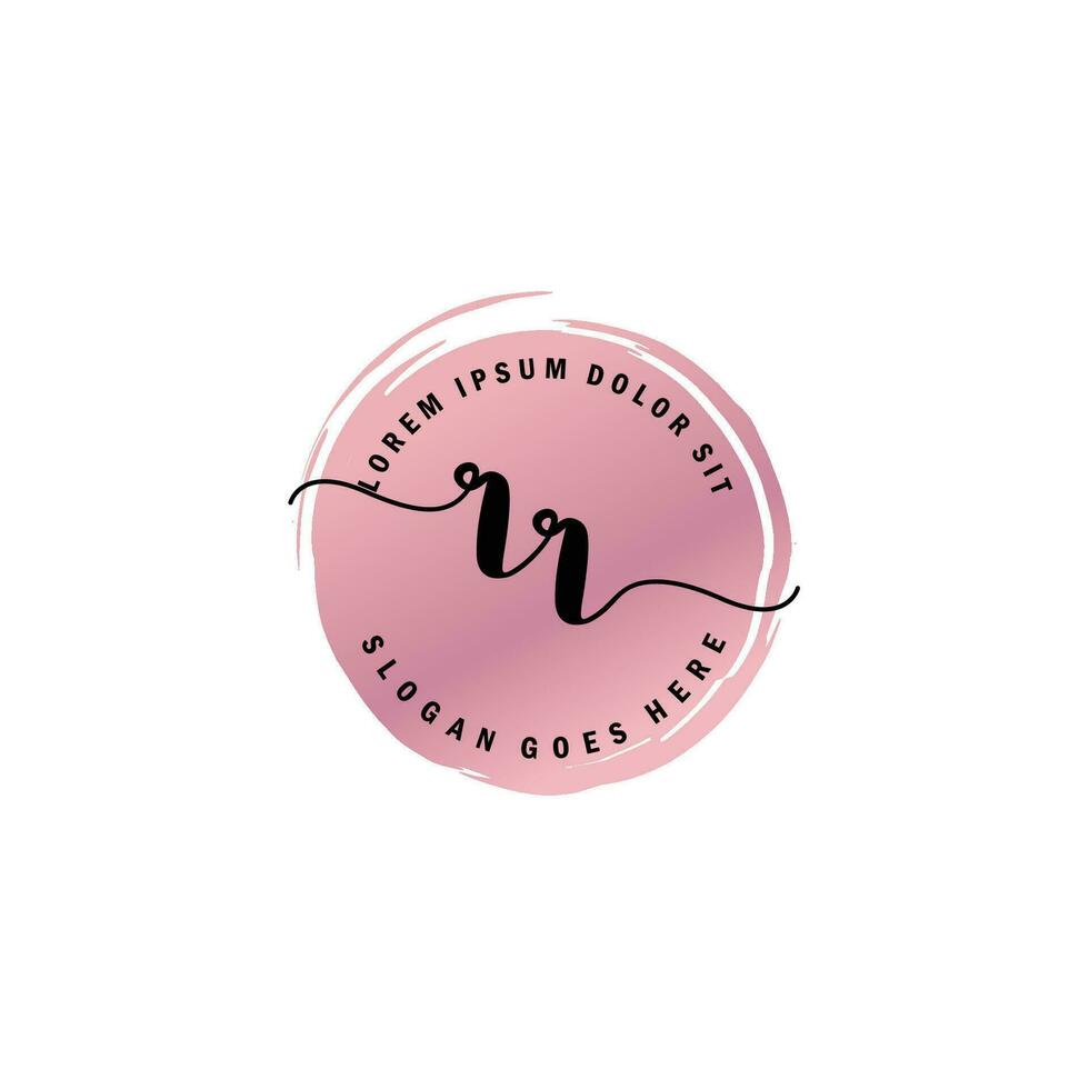 RR Initial Letter handwriting logo with circle brush template vector