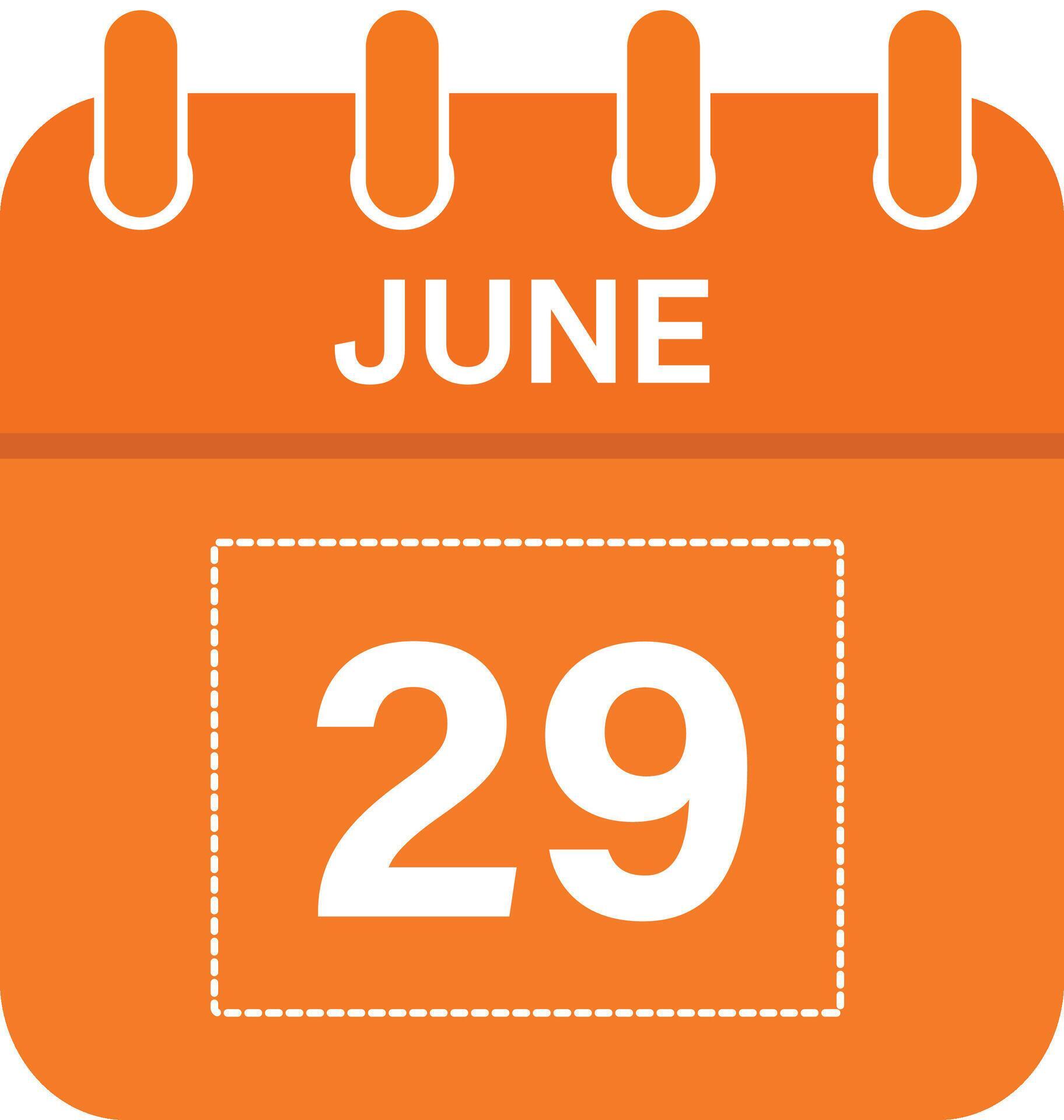 June 29 Calendar Daily Icon, Day, Date, Month 26307844 Vector Art at