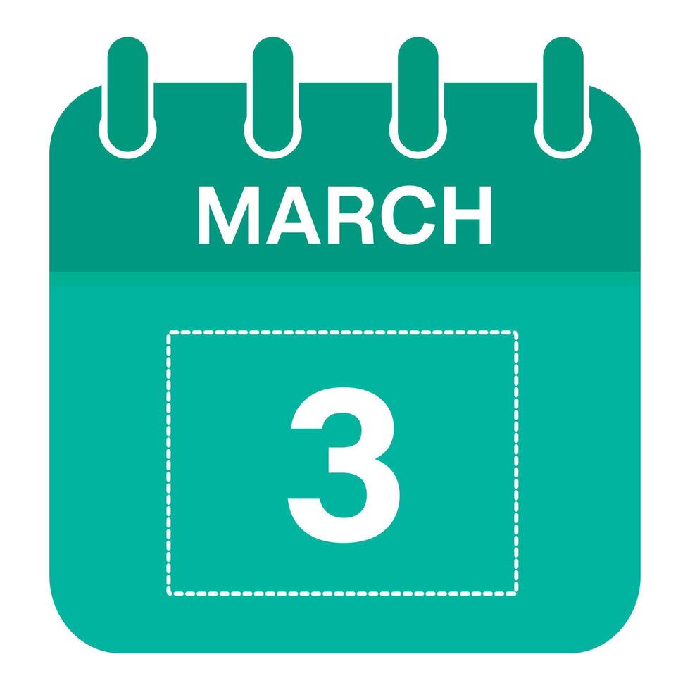 March 3 Calendar Daily Icon, Day, Date, Month 26307863 Vector Art at