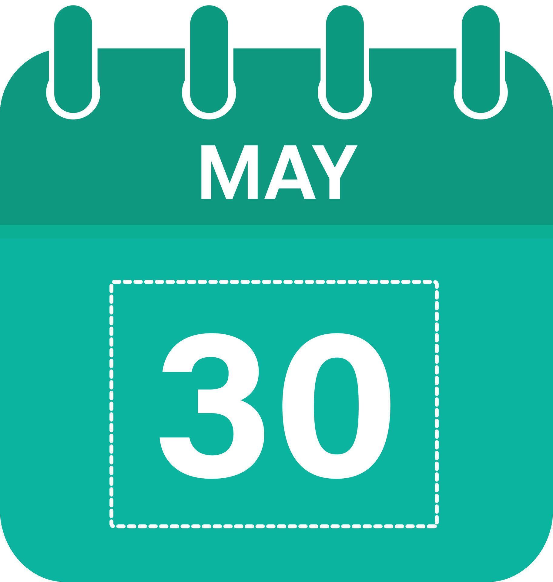 May 30 Calendar Daily Icon, Day, Date, Month 26307880 Vector Art at