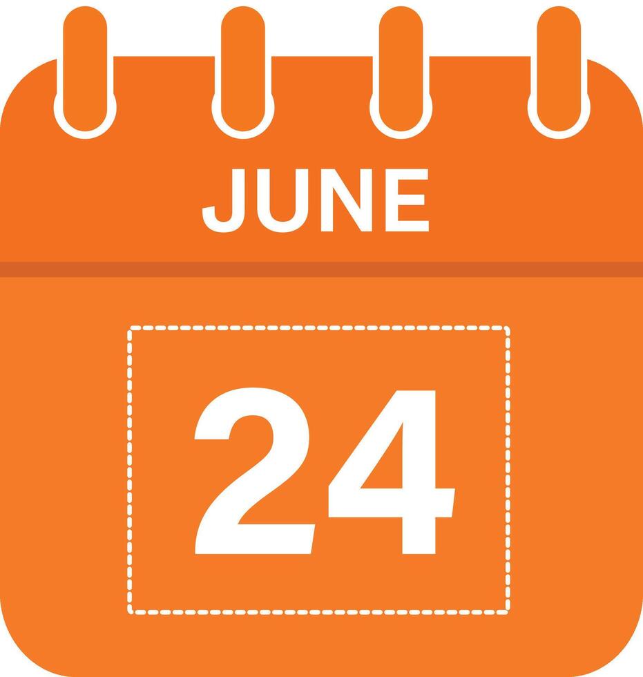 June 24 Calendar Daily Icon, Day, Date, Month 26307926 Vector Art at