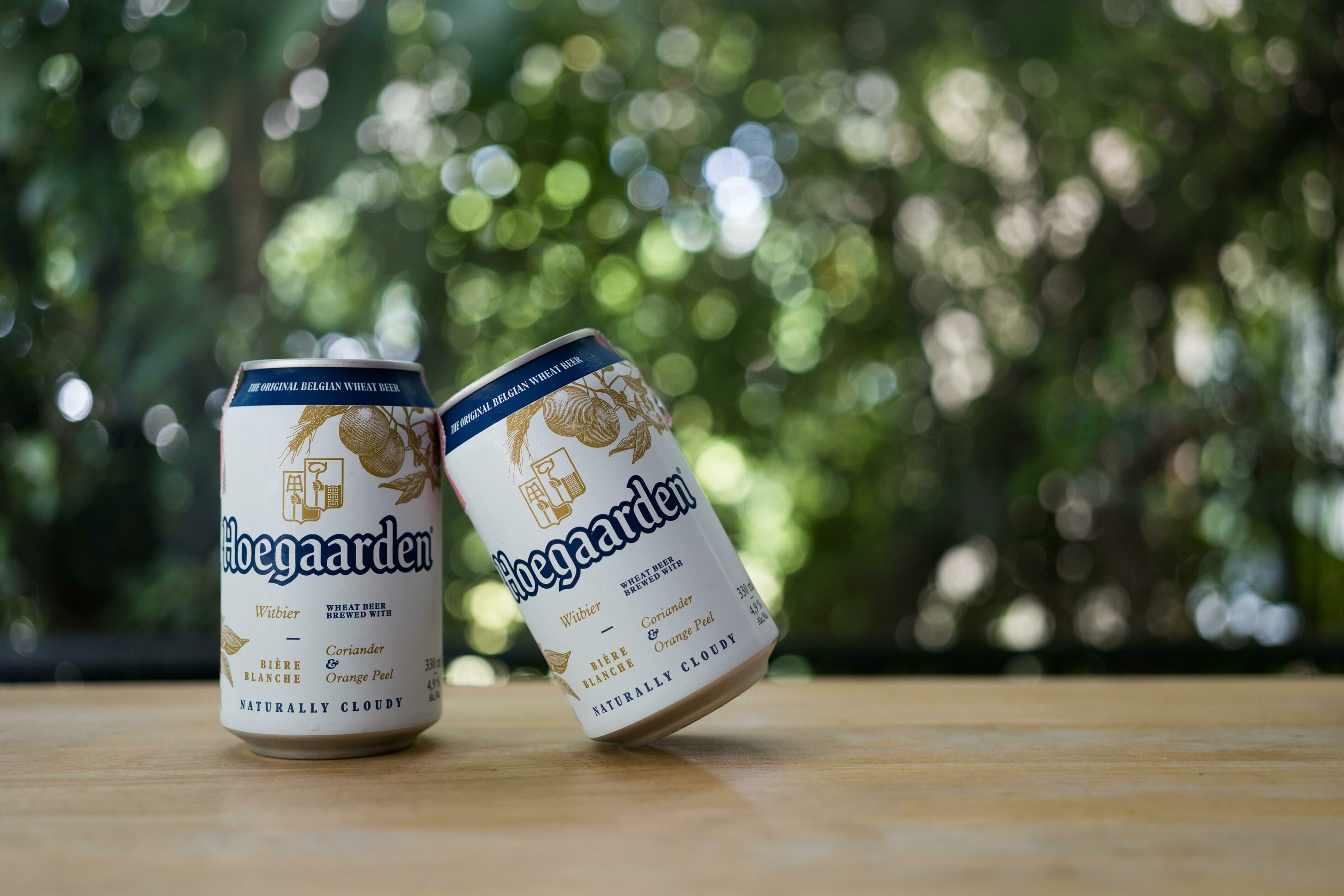 Bangkok, Thailand July 11, 2023 Hoegaarden wheat beer with coriander