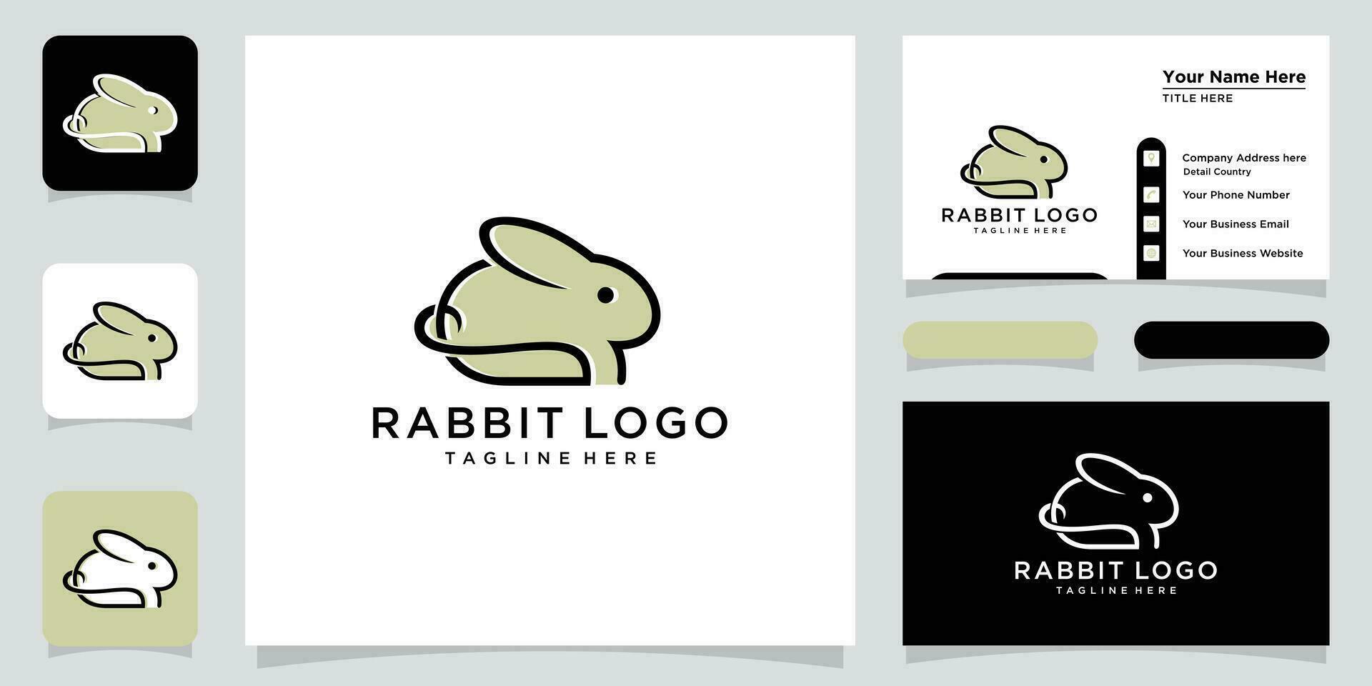 Rabbit logo template vector icon symbol illustration