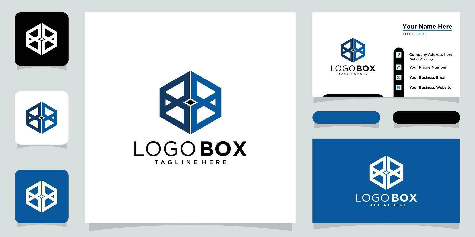 Abstract Cube Hexagon or Logo Box Design Vector Illustration