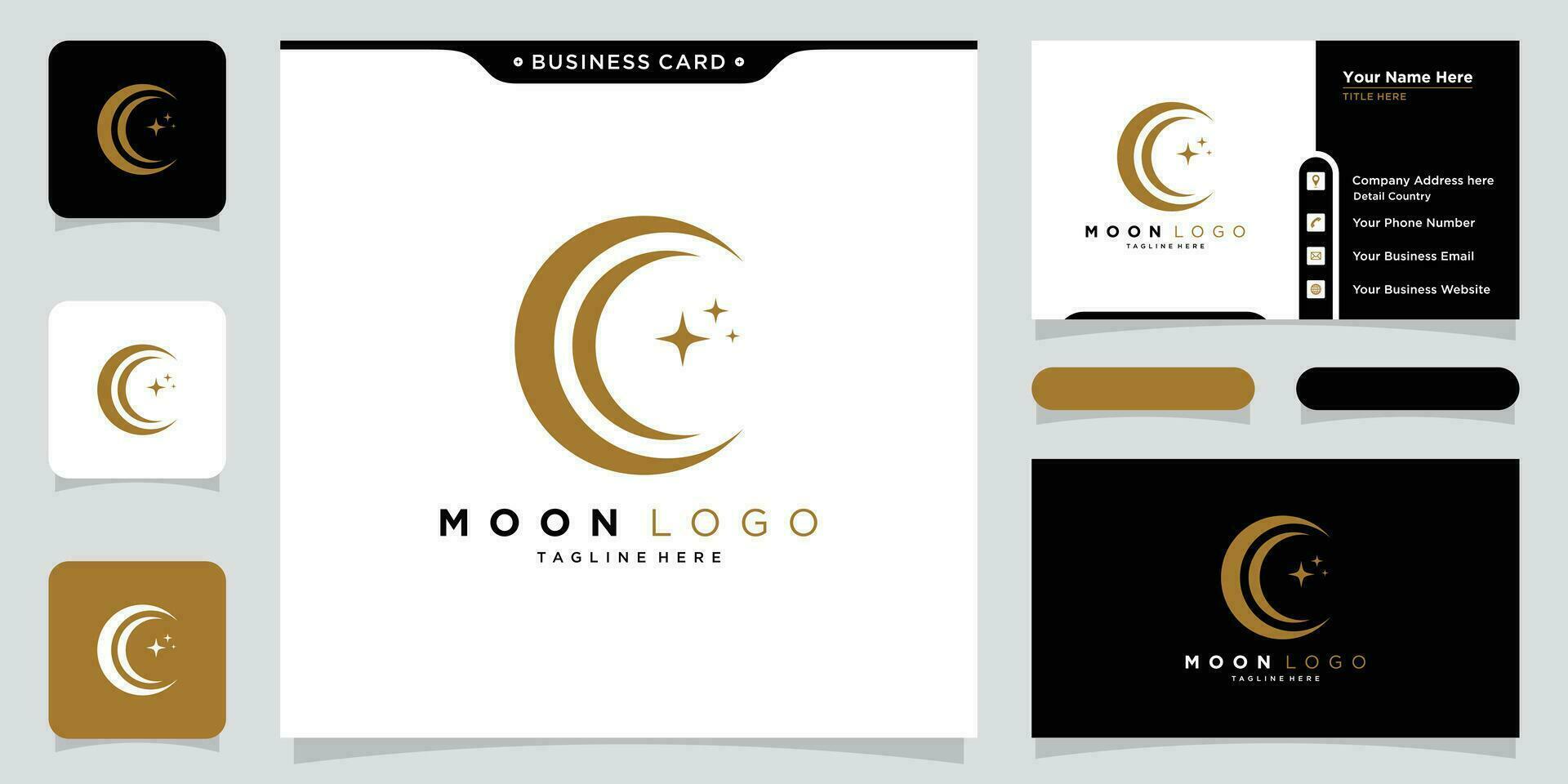 Moon logo modern and star logo design icon vector