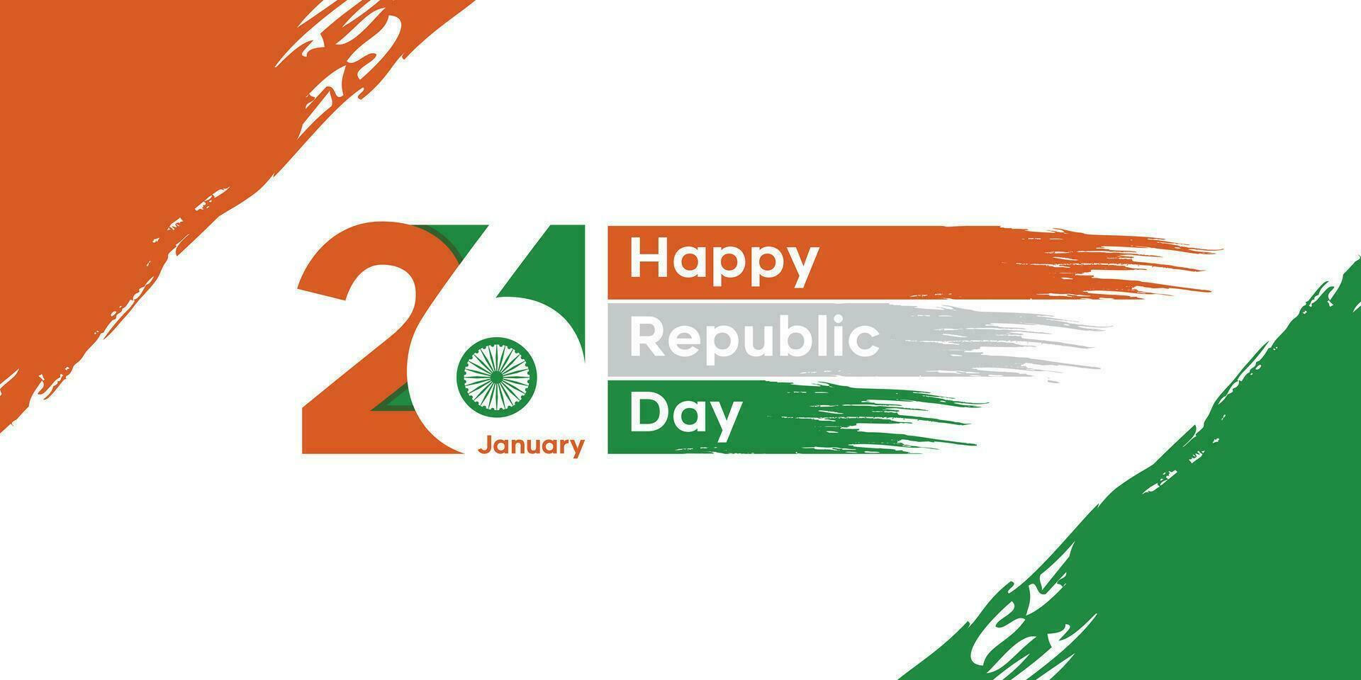 Indian Republic Day concept with text 26 january. vector illustration