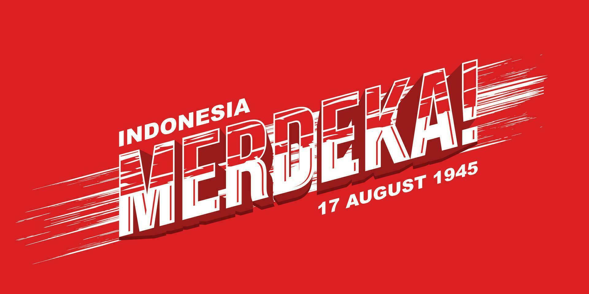 Indonesia Merdeka background banner with flag vector
