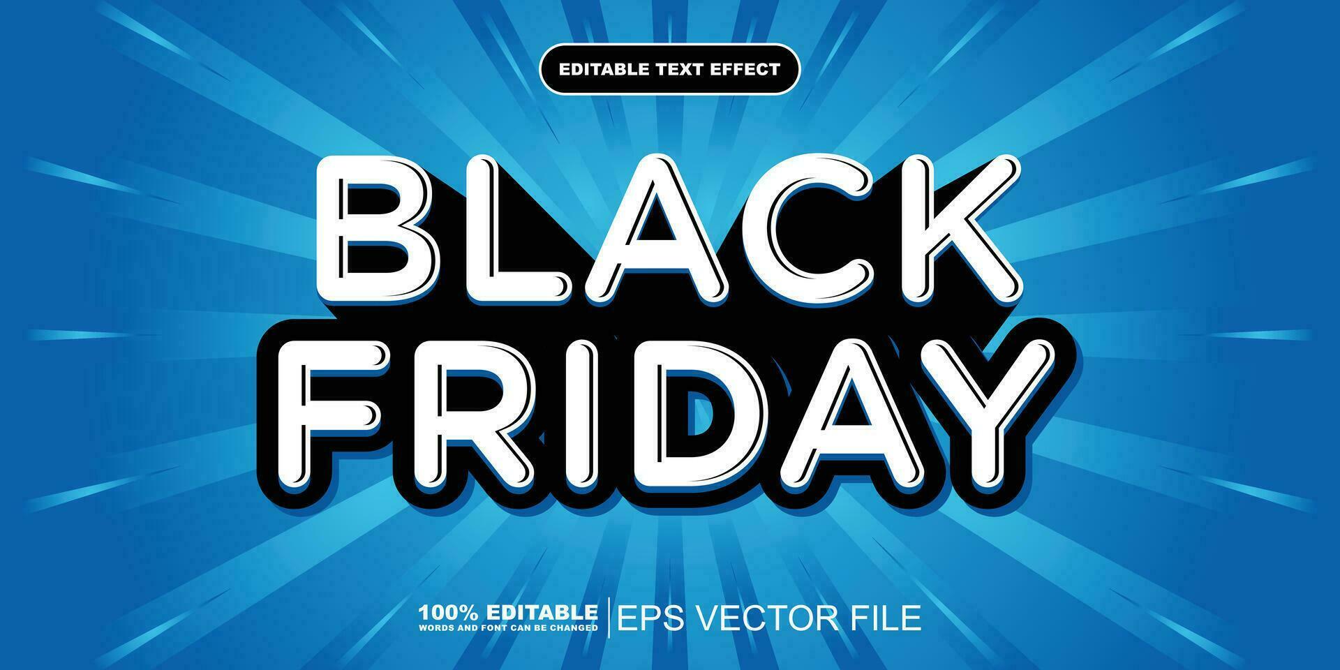 negro viernes texto estilo editable texto efecto vector