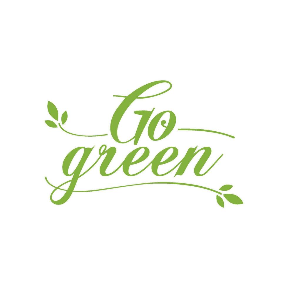Modern Go Green Environment Label Logo Illustration In Isolated White Background vector