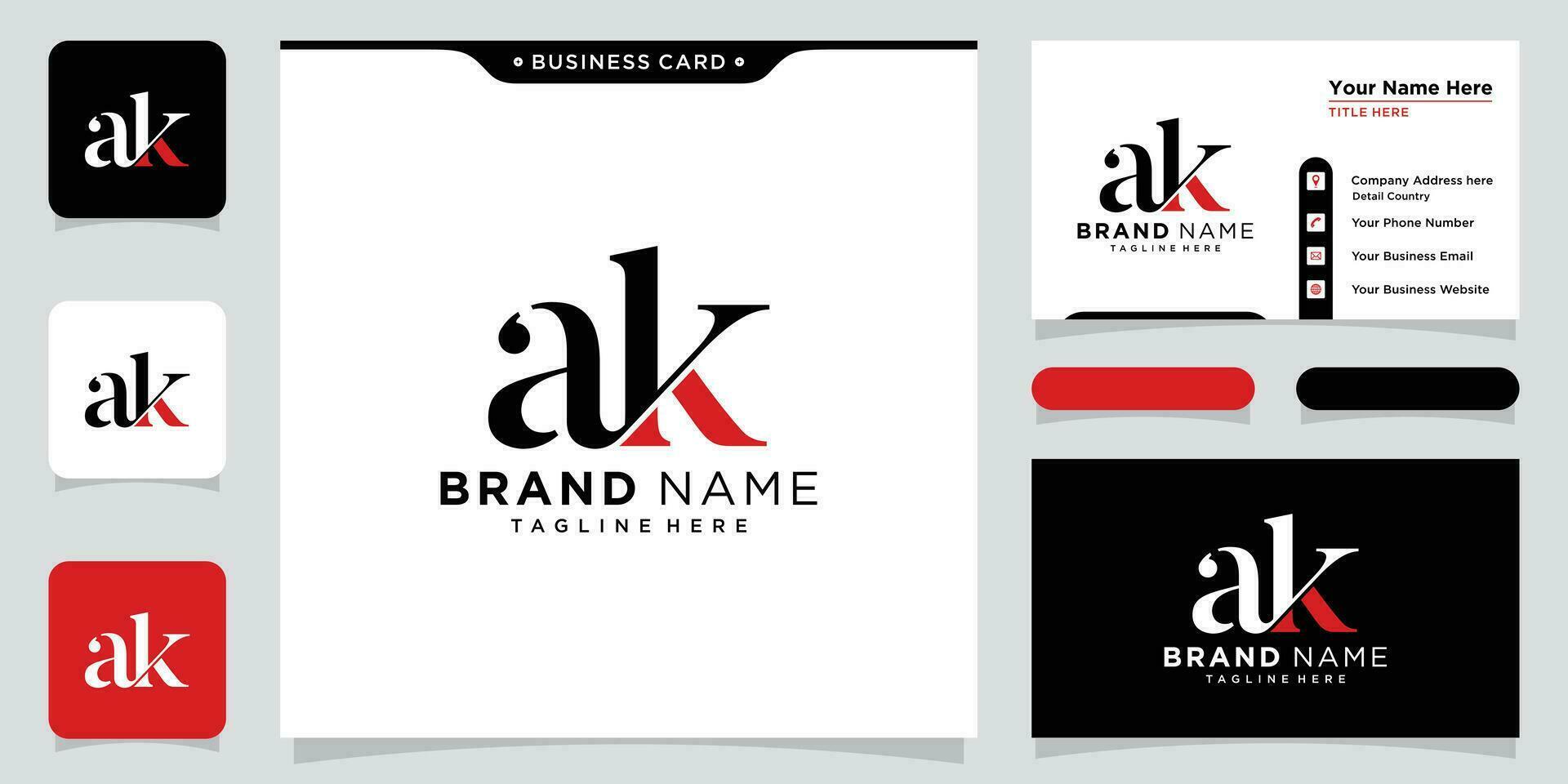 Initial Letter AK logo design template vector