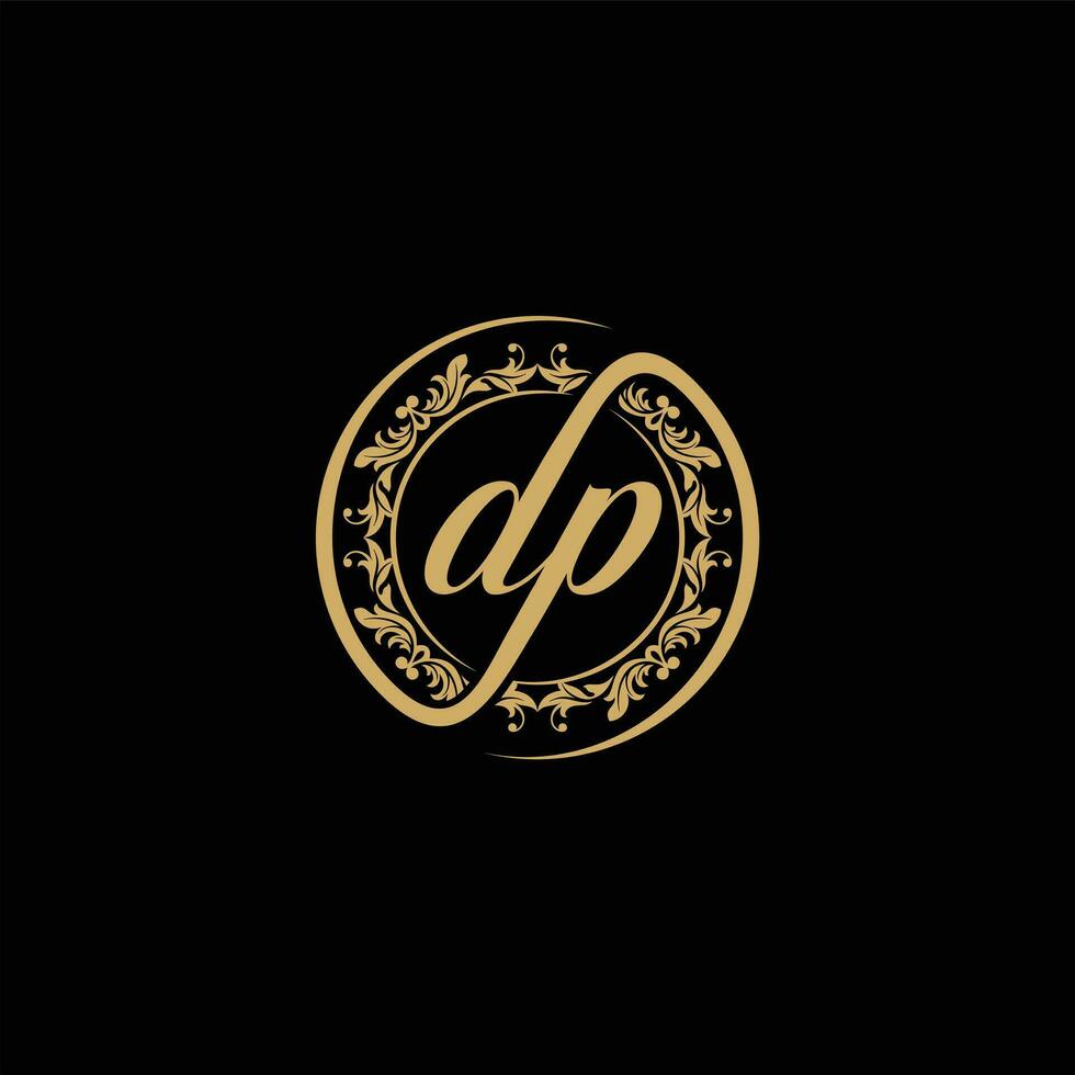 DP initial signature logo. handwriting logo template vector