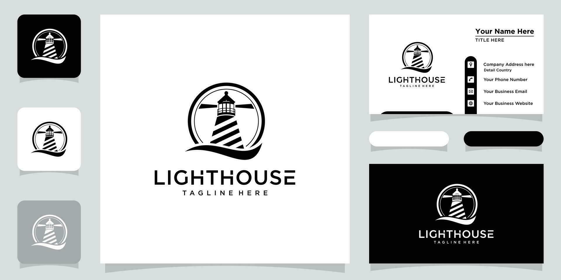 Lighthouse Logo Vector Icon Template. Modern Creative Logo Design Element.