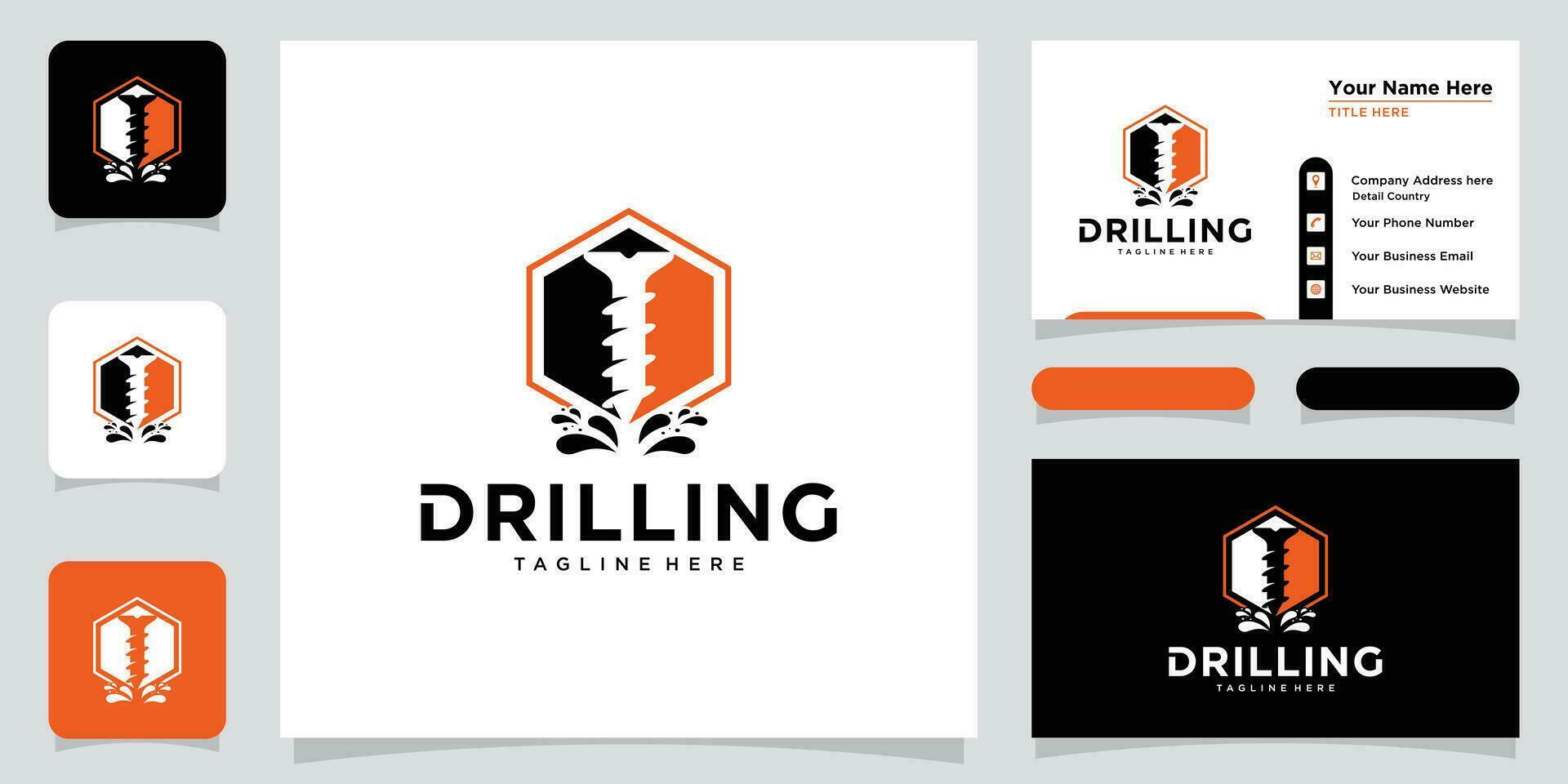 Drilling Mining Bore Business Company Logo Template Vector