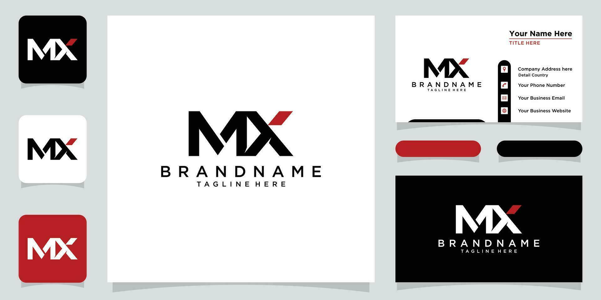 alfabeto letras iniciales monograma logo mx, x m, metro y X con negocio tarjeta diseño prima vector