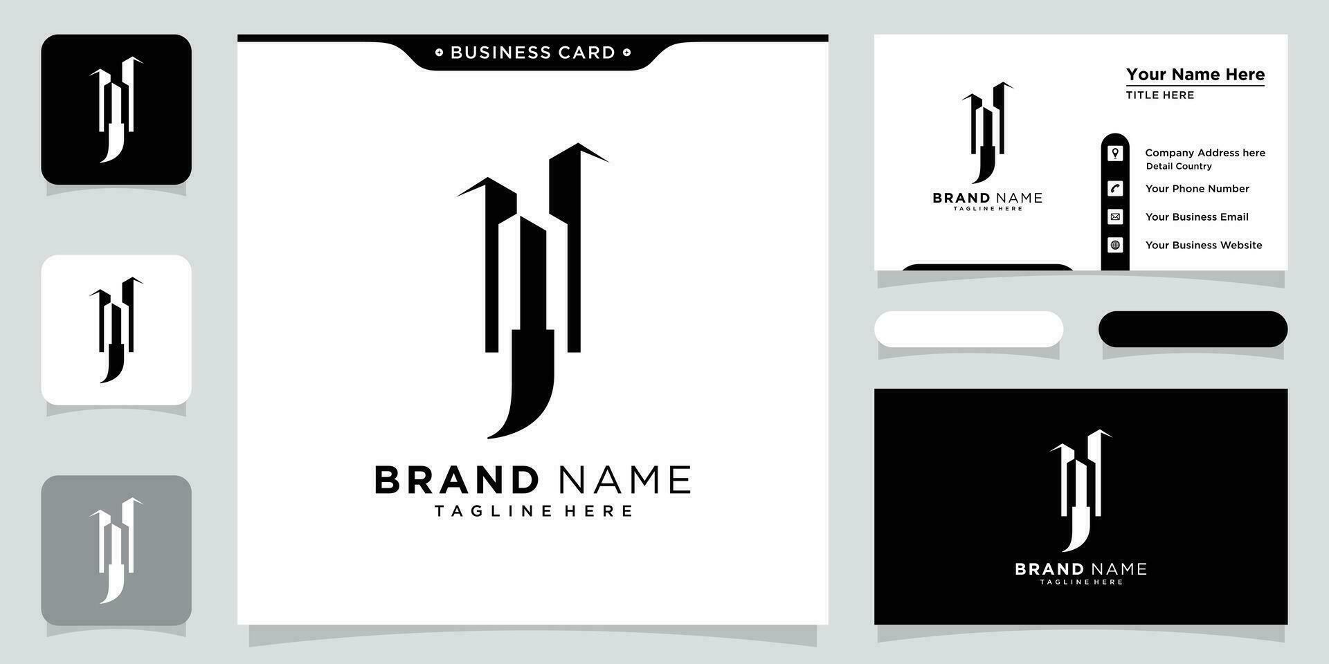 Building With Initial J Letter Monogram Logo Design vector