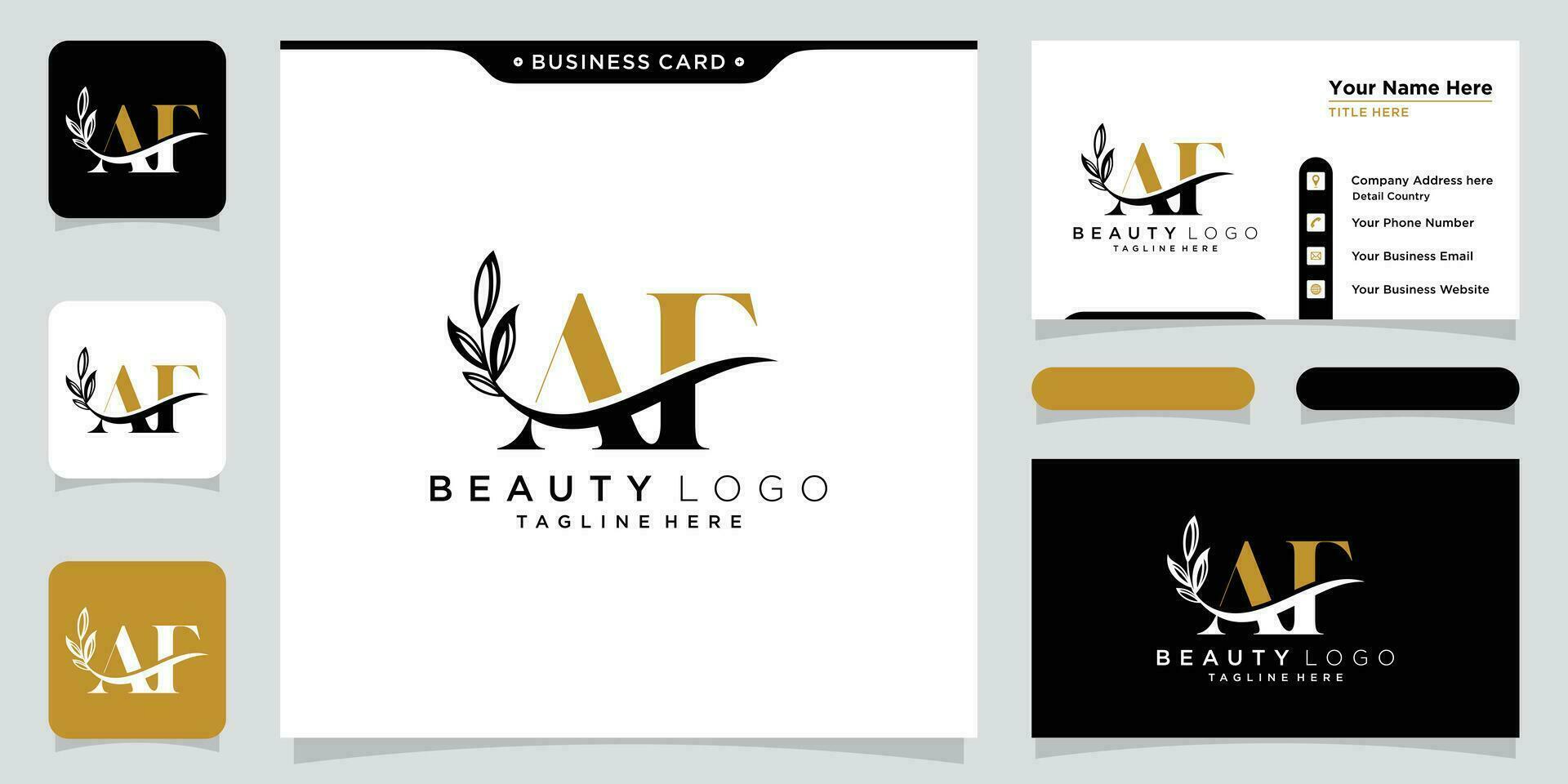 Initial letter AF luxury Logo design vector