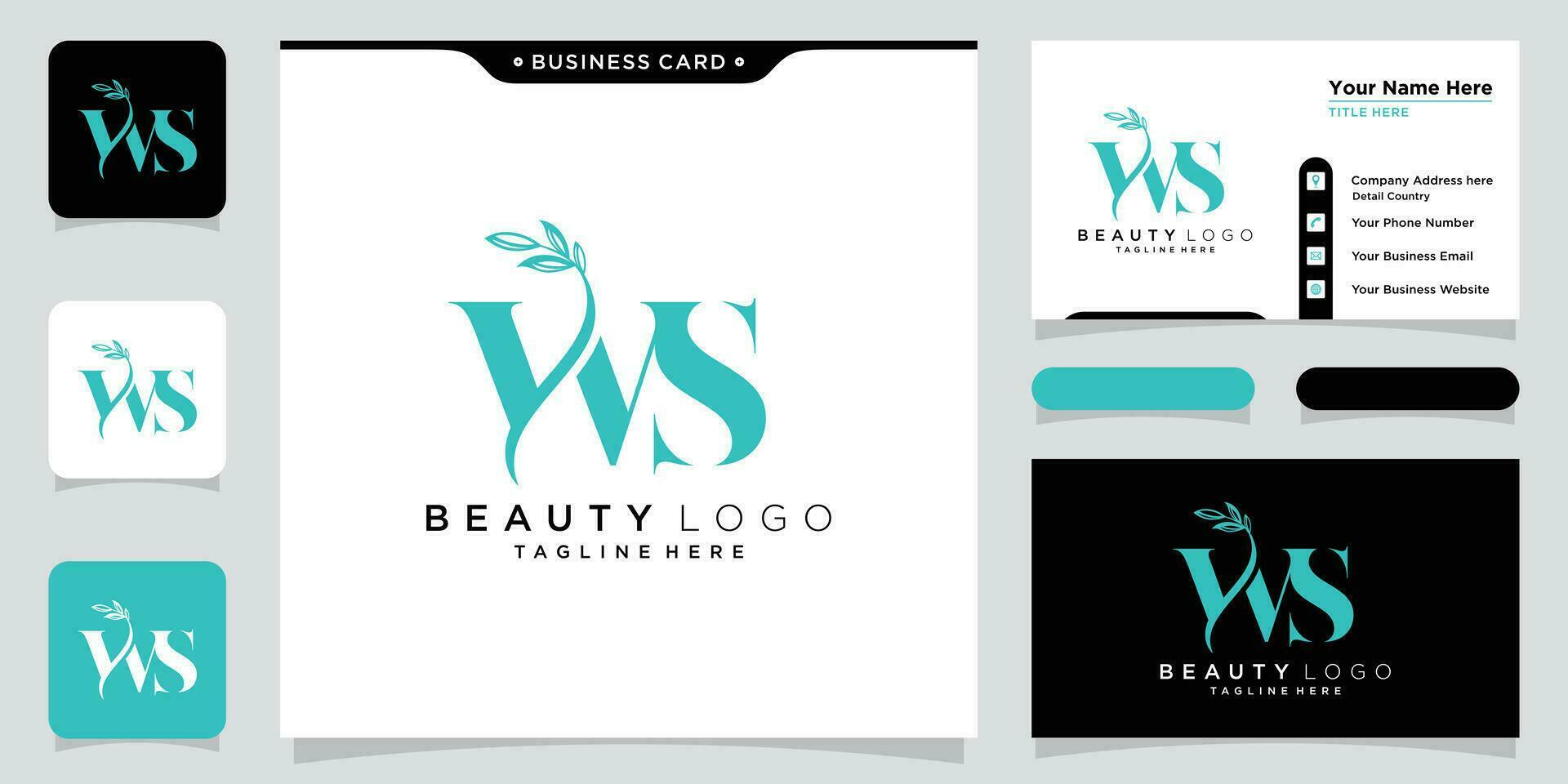 Initial letter WS luxury Logo design Vector