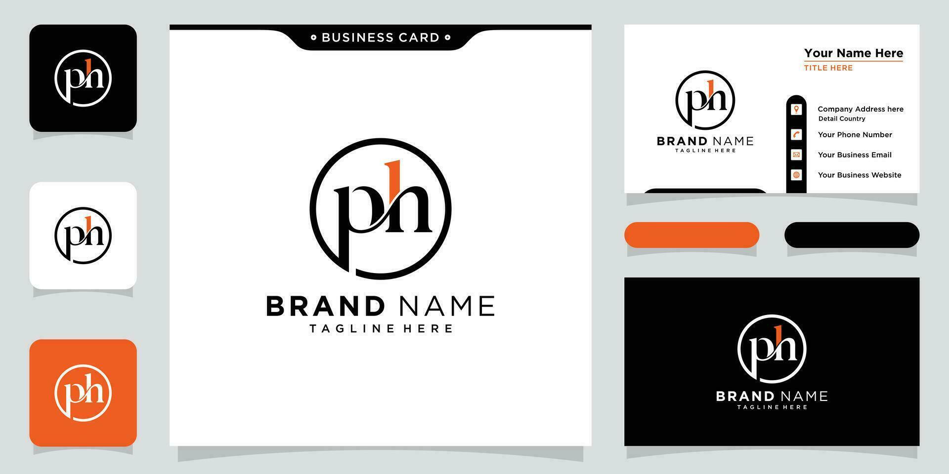 Alphabet letters Initials Monogram logo PH vector
