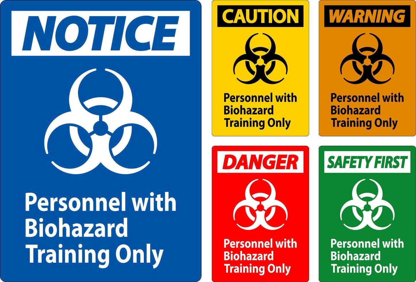 Warning Label Personnel With Biohazard Training Only vector