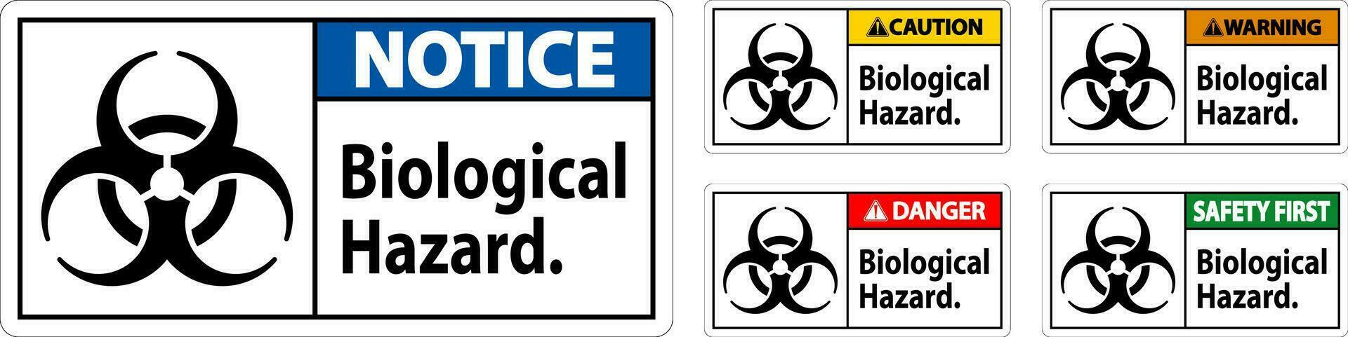 advertencia etiqueta biológico peligro en blanco antecedentes vector