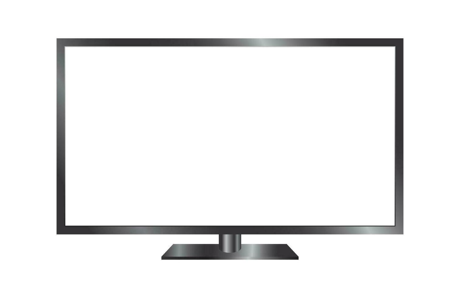 Realistic Glossy Television LED TV Mockup Isolated Vector Illustration