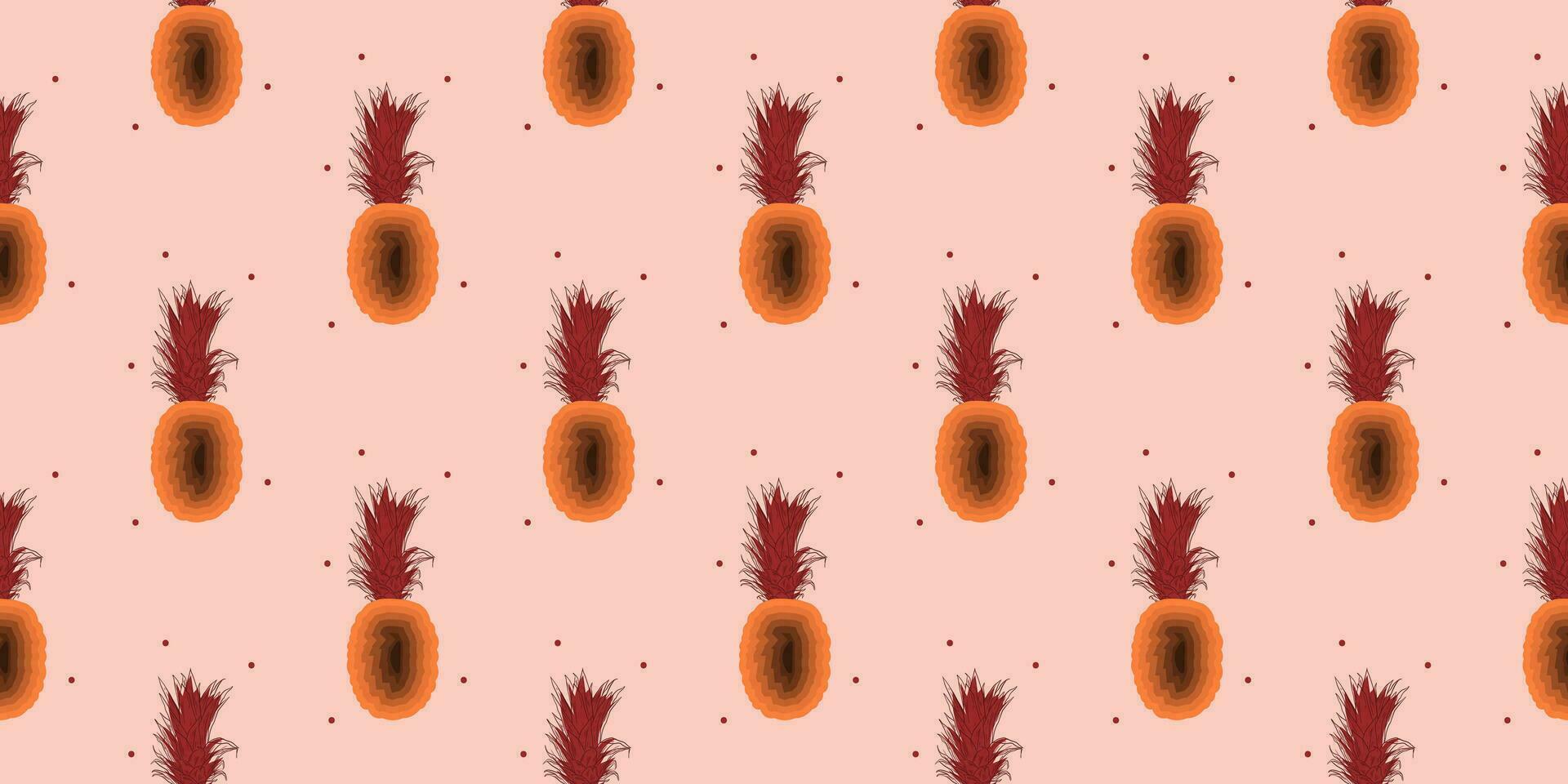 unique abstract summer pineapple fruits seamless pattern background vector