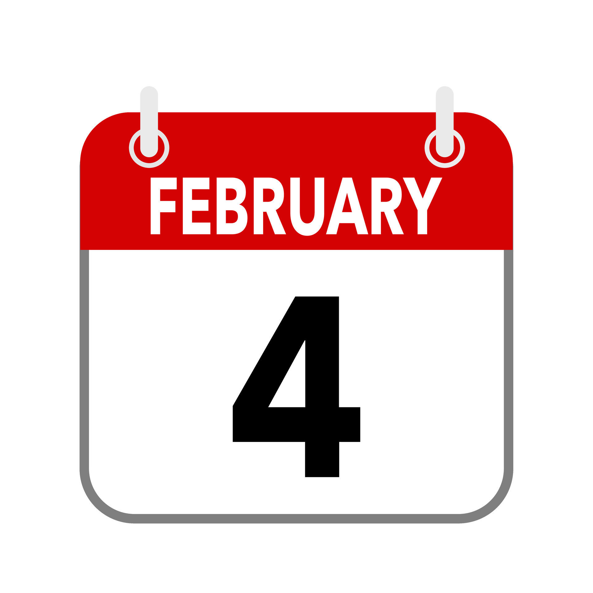 4 February calendar date icon on white background 26309230 Vector Art 4 February calendar date icon on white background 26309230 Vector Art