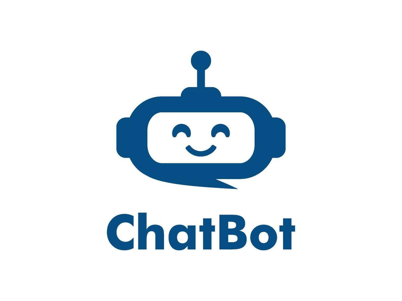 Robot Chat or Chat Bot logo. modern conversation automatic technology logo design vector template