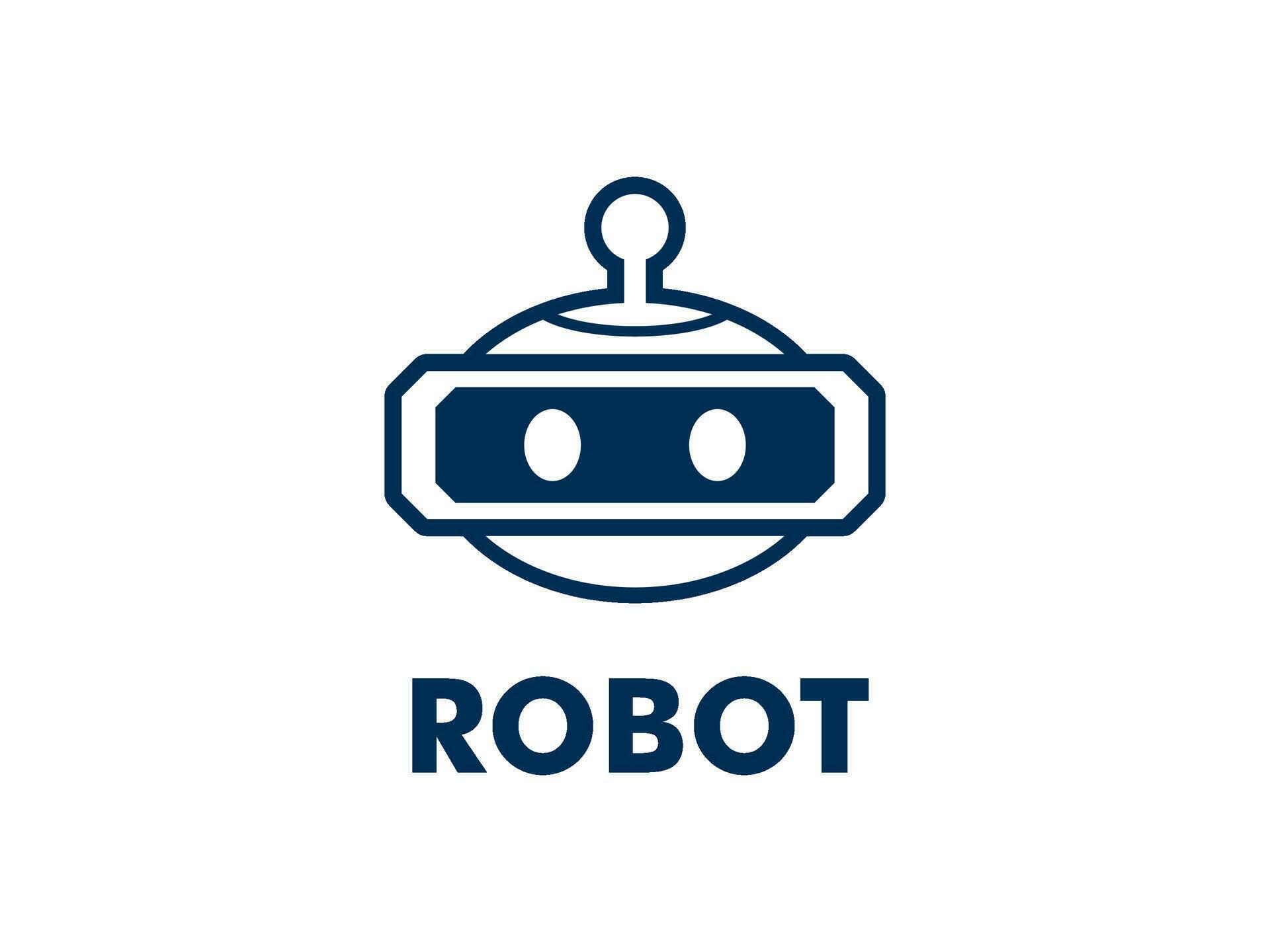 Robot Chat or Chat Bot logo. modern conversation automatic technology