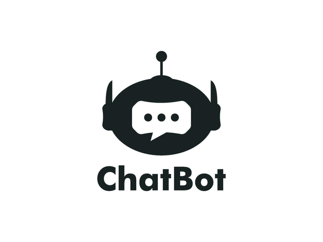 Robot Chat or Chat Bot logo. modern conversation automatic technology logo design vector template