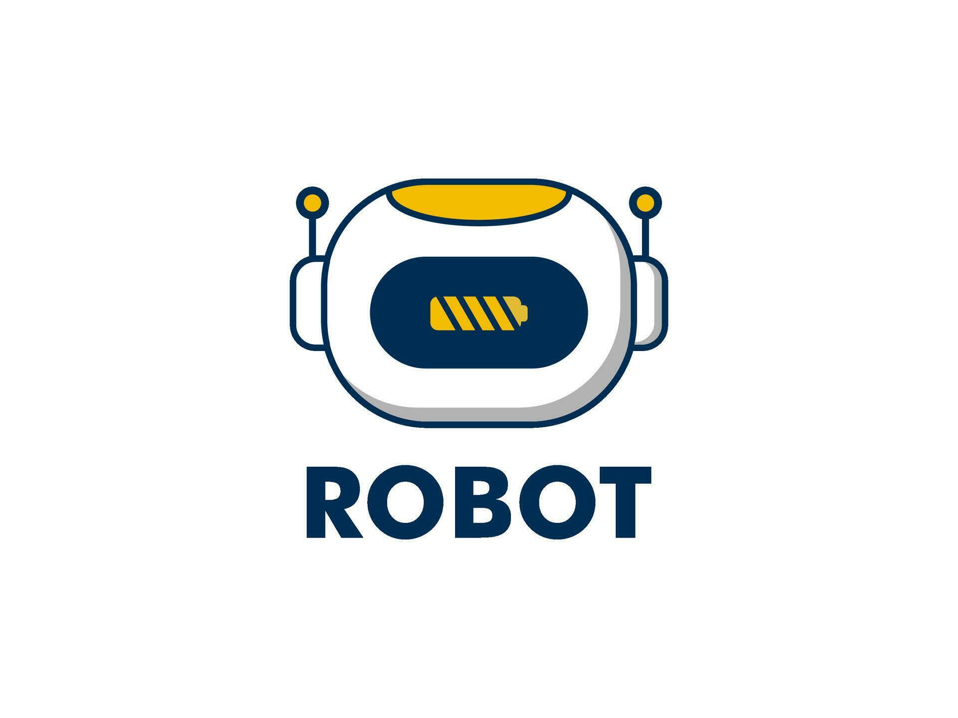 Robot or Bot logo. modern conversation automatic technology logo design