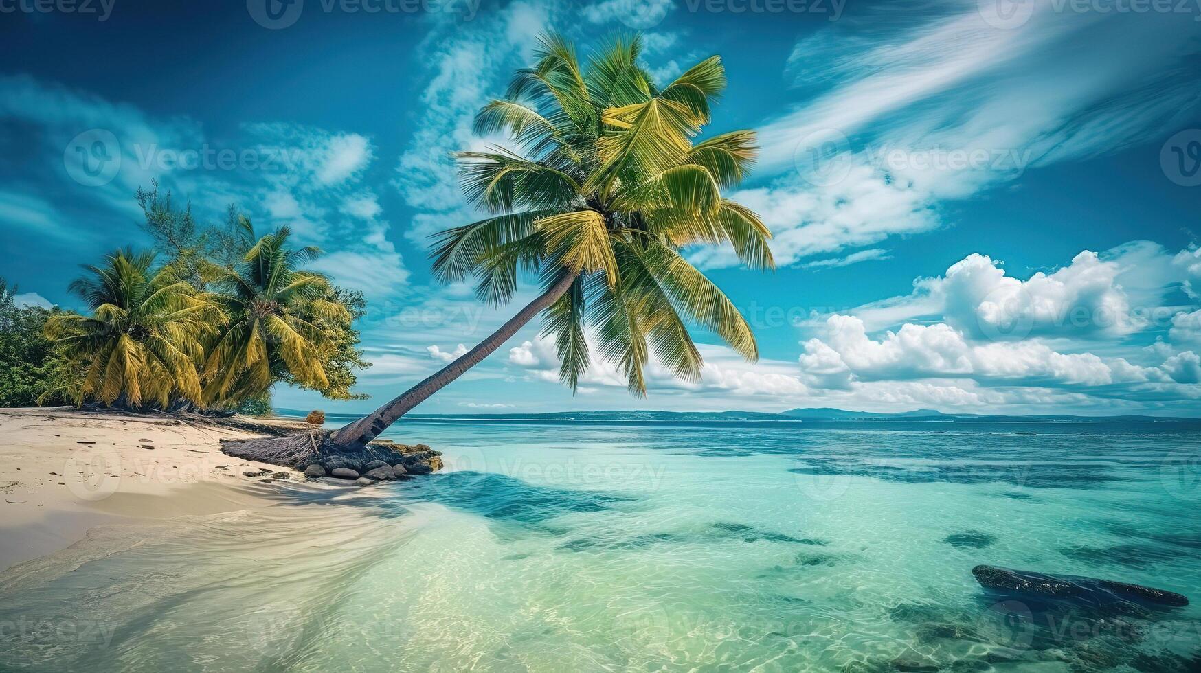 Tropical beach on samoa. photo