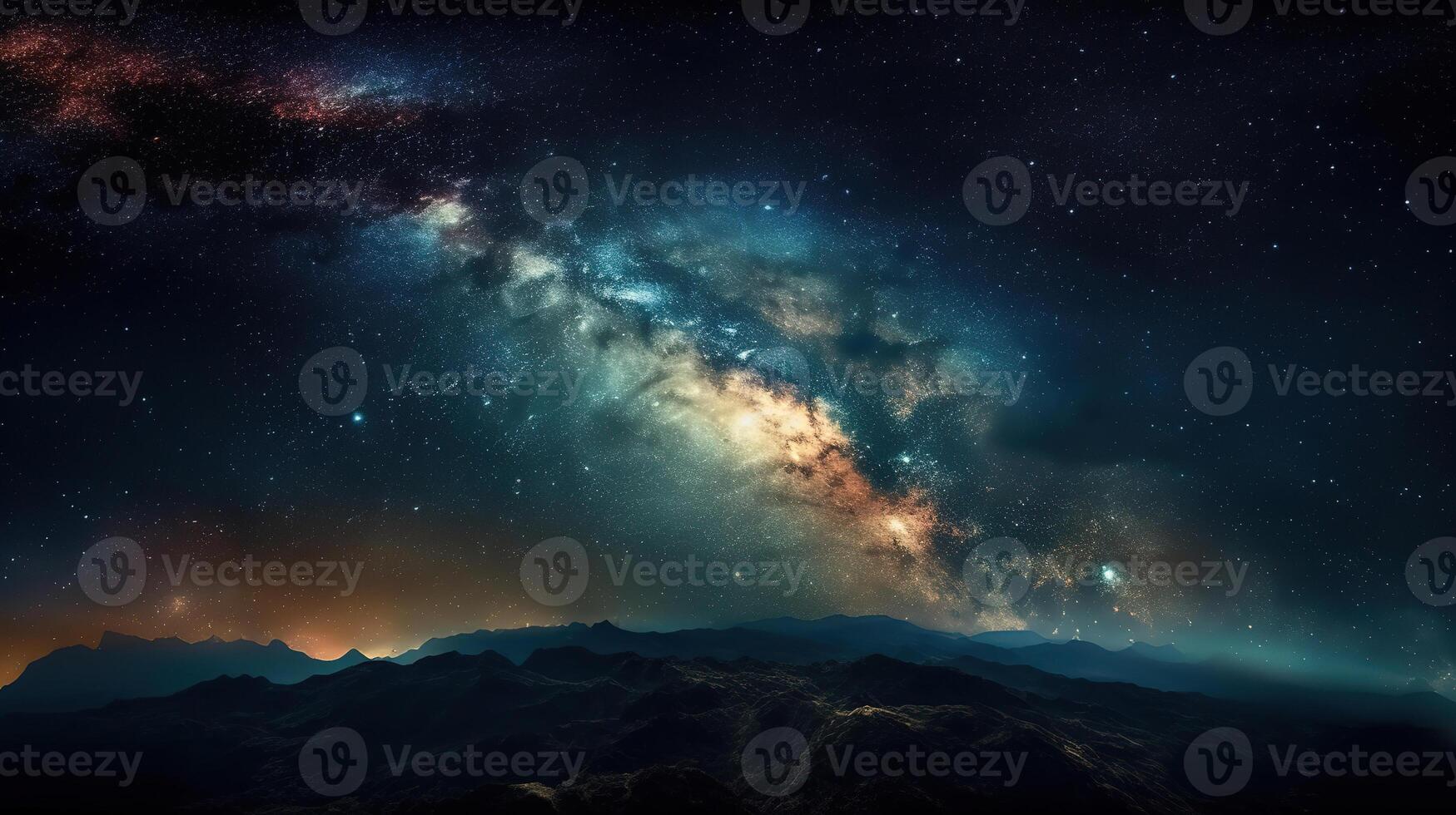 Milky Way and starry sky background. photo
