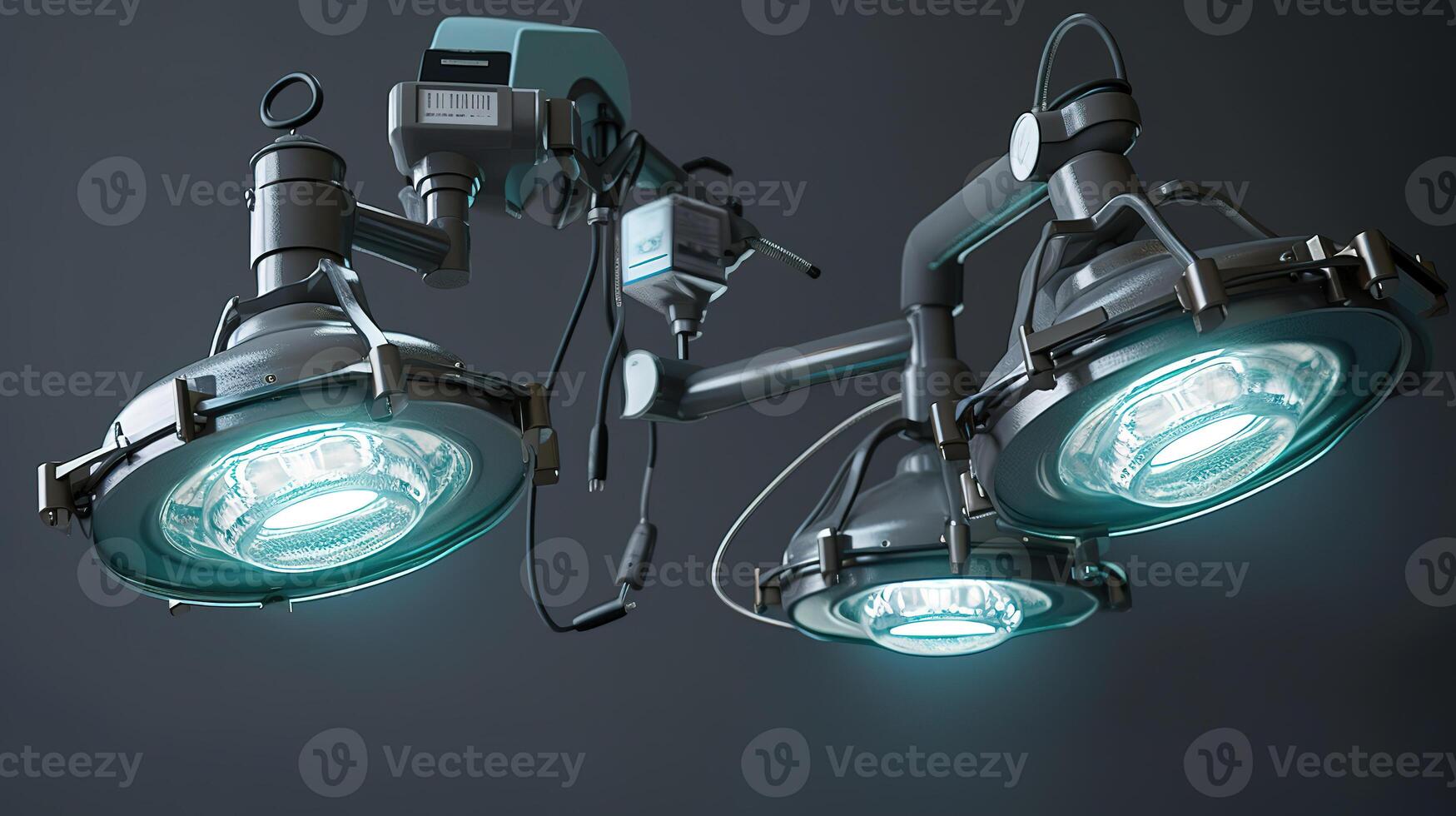 Surgery in the dark room under the light. photo