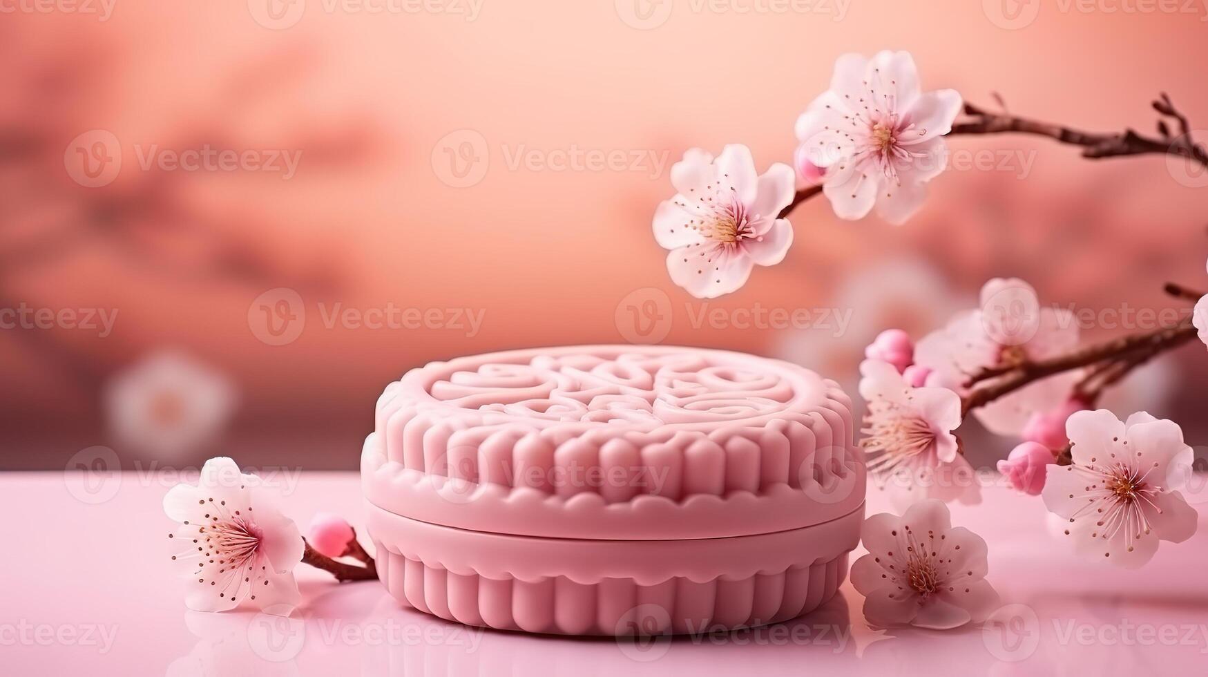 Beautiful traditional chinese new year pastry in form of shu cake. photo