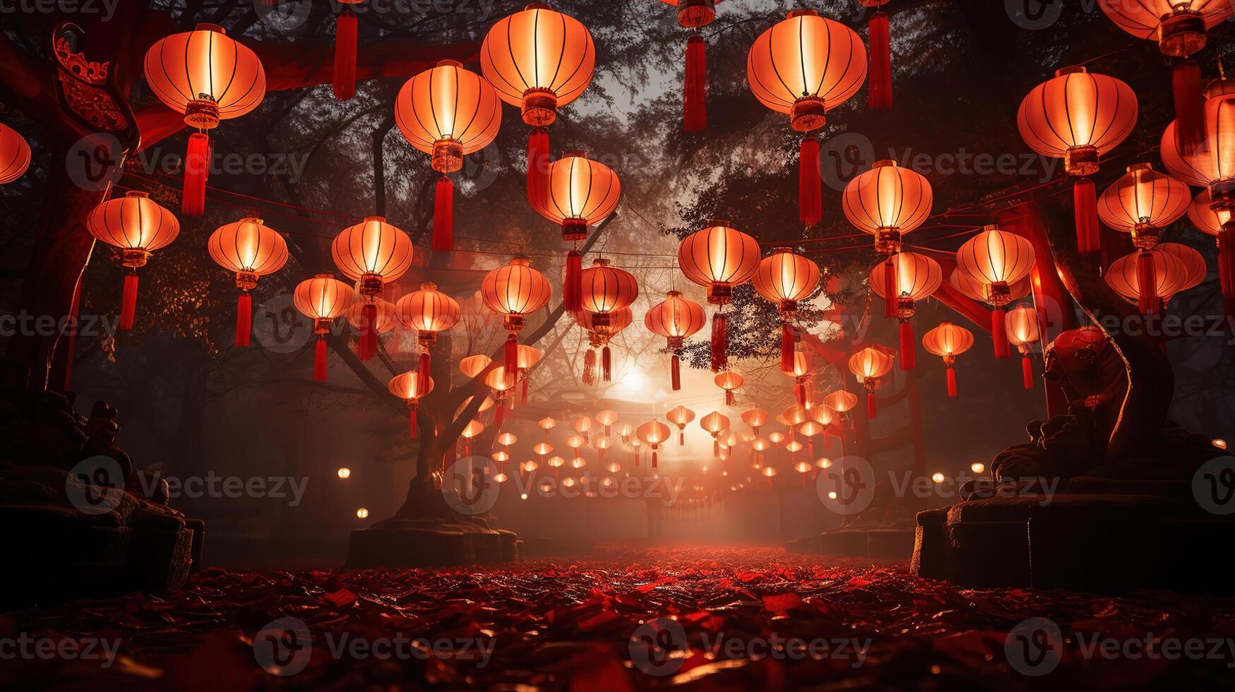 Red lanterns in traditional Chinese festival. photo