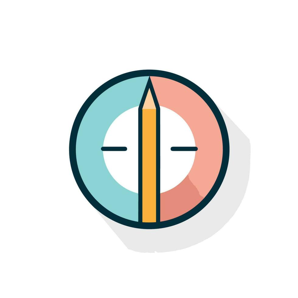 Vector of a pencil placed at the center of a circular pattern