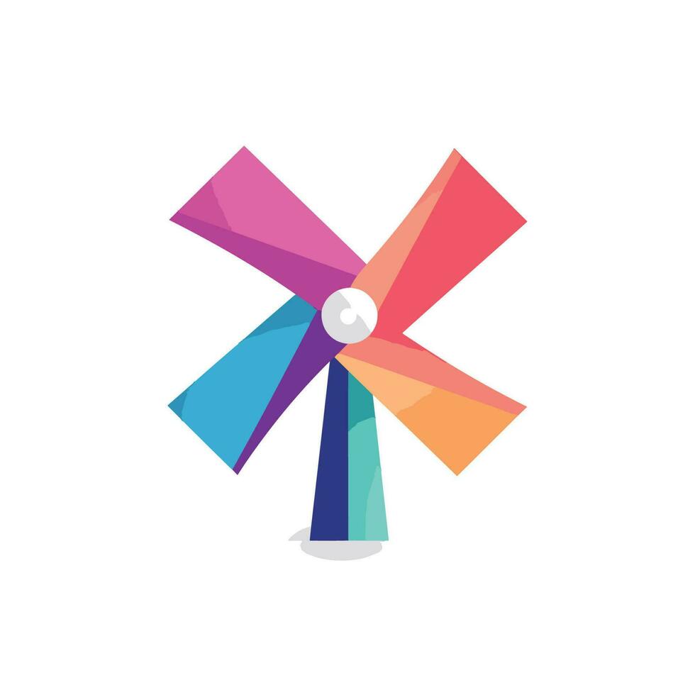 Vector of a vibrant pinwheel against a clean white backdrop