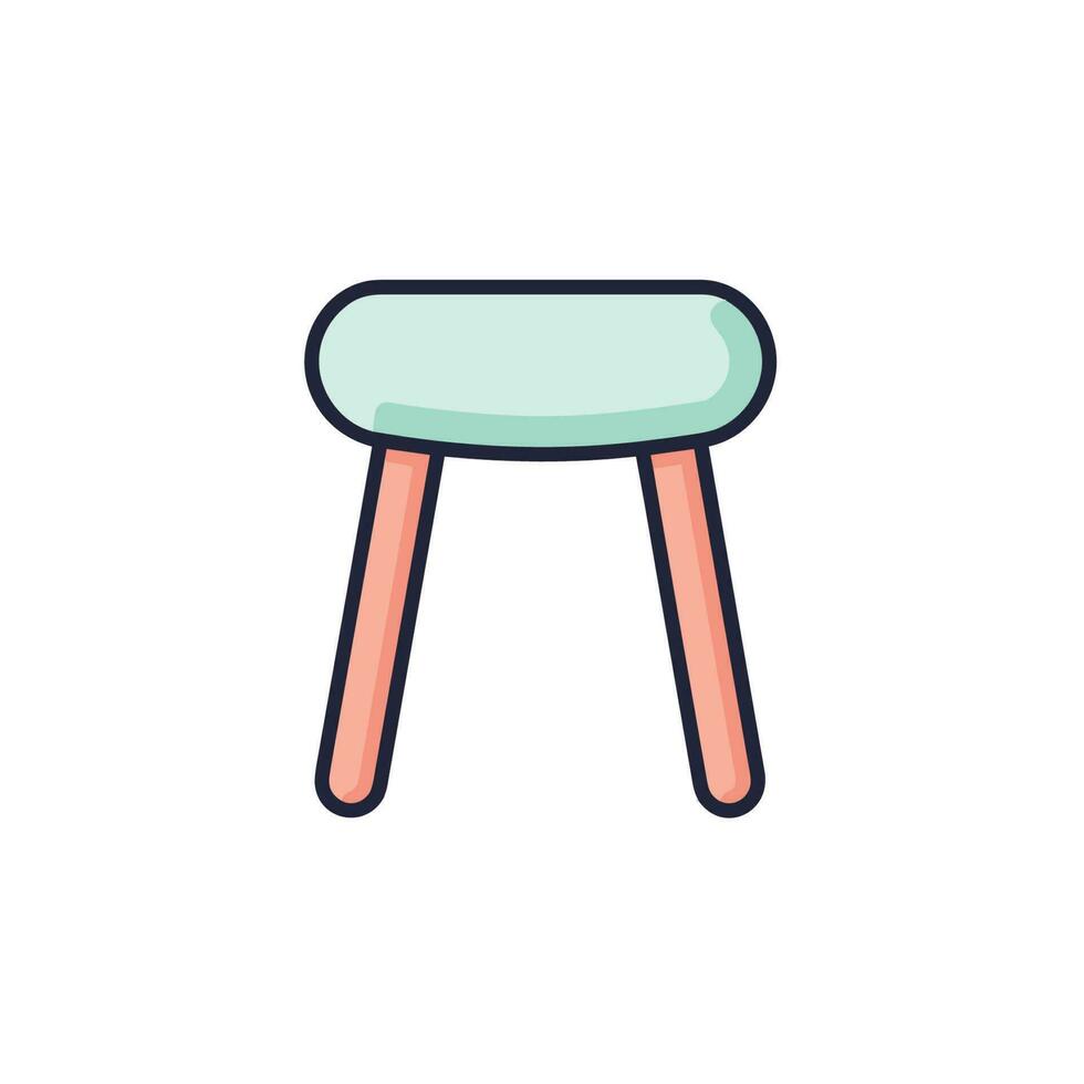 Vector of a wooden legged stool, minimalistic and functional