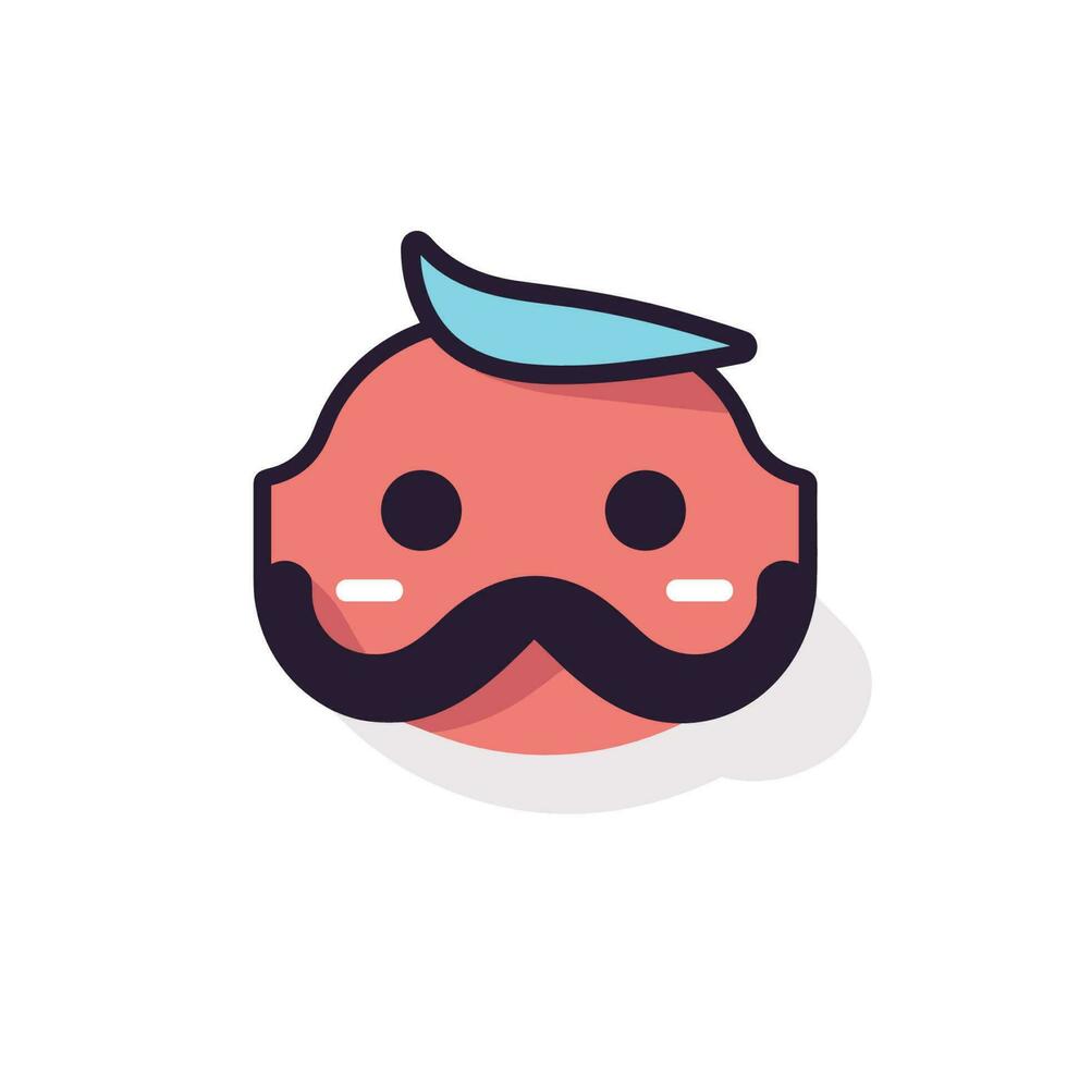 Vector of a bearded man with a mustache in a minimalistic flat setting