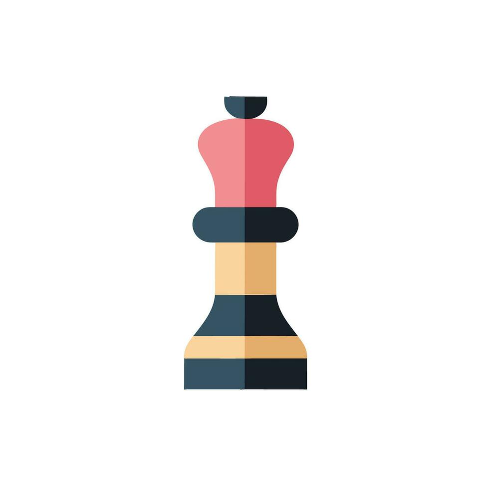 Vector of a flat black and pink chess piece on a white background